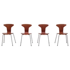 Satz von 4 „Mosquito“-Stühlen von Arne Jacobsen für Fritz Hansen, 1. Auflage, 1955