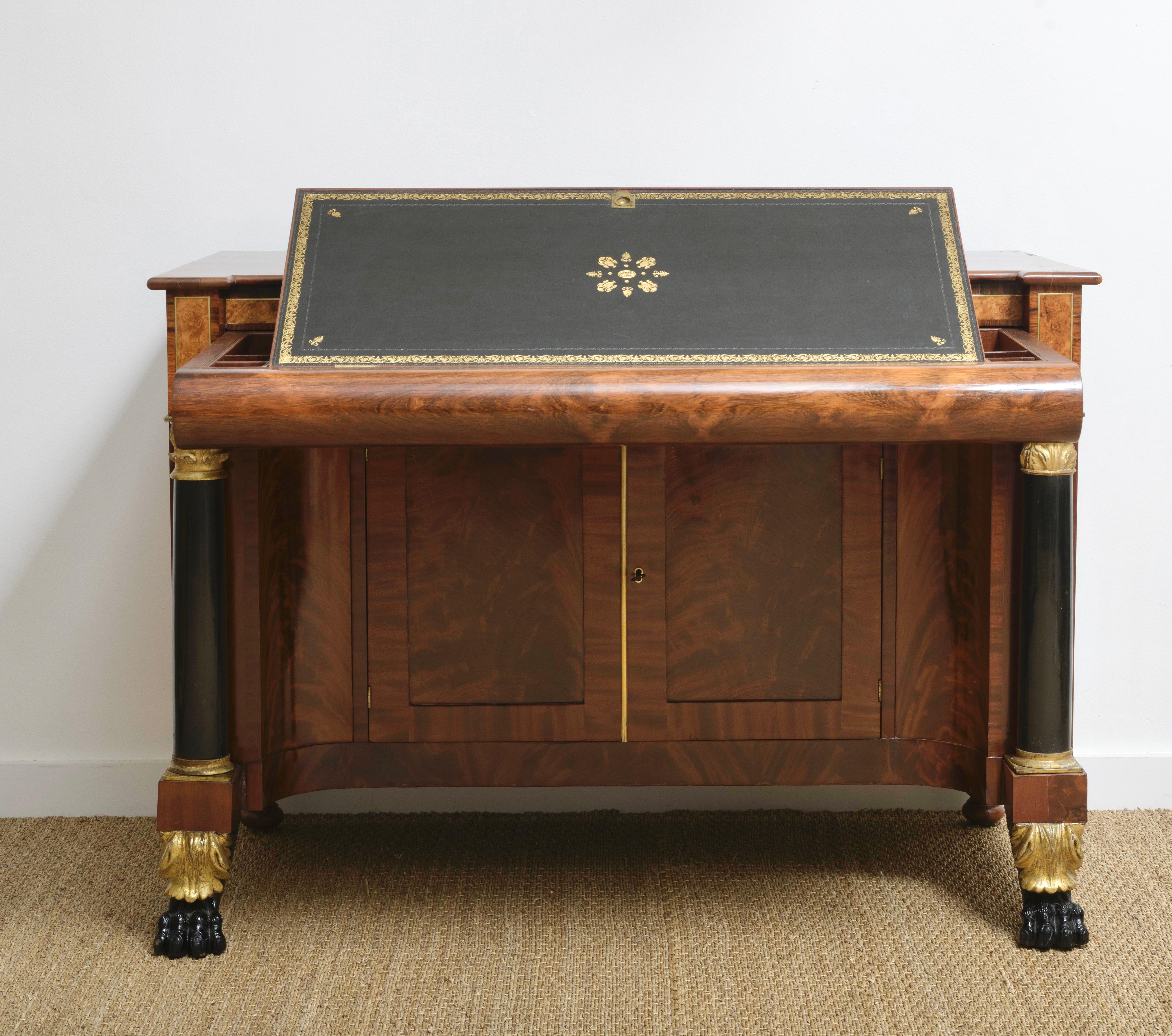 French 1st Empire Mahogany desk, ca 1810  For Sale