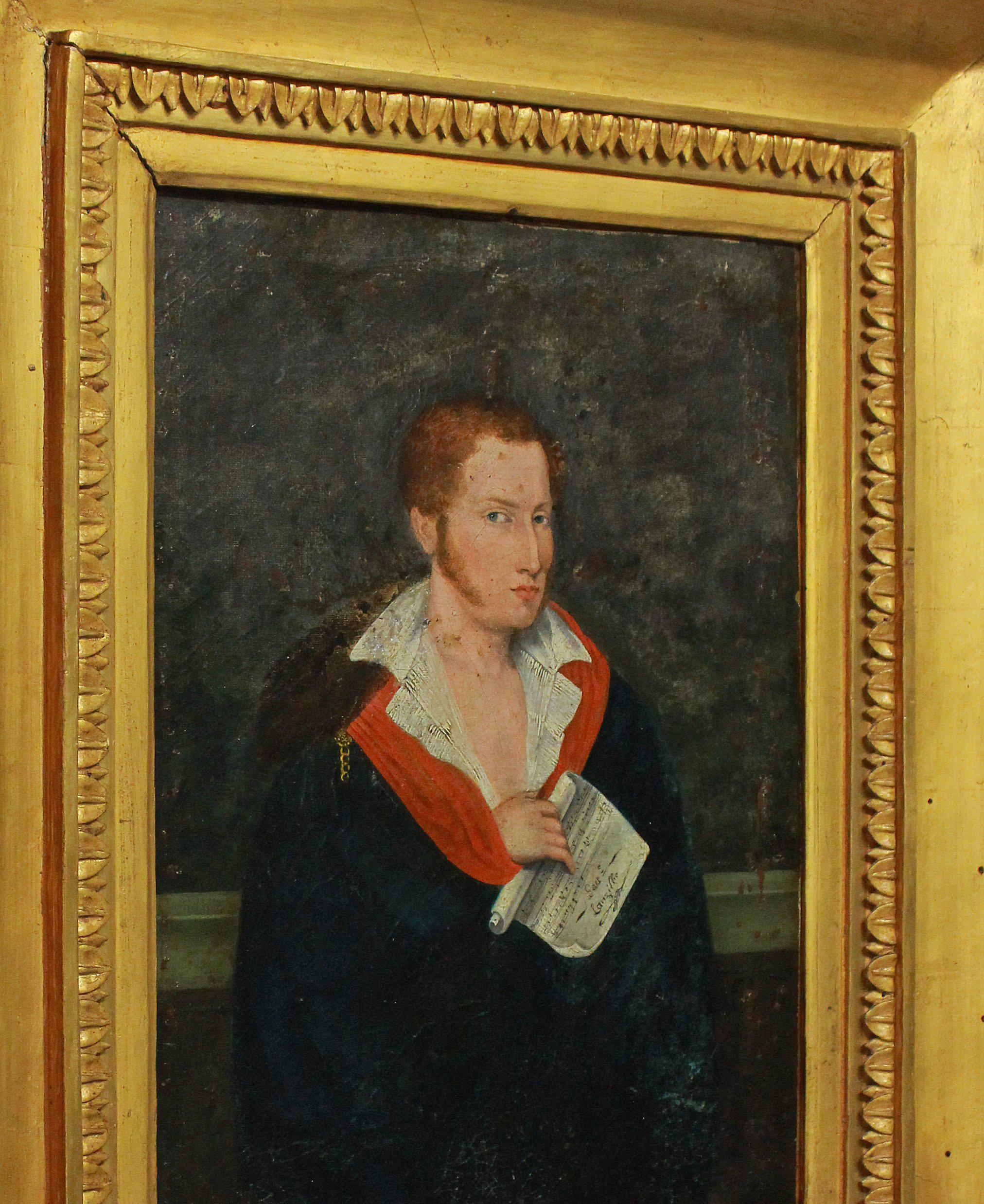 French 1st Empire Oil of a Red Haired Young Man