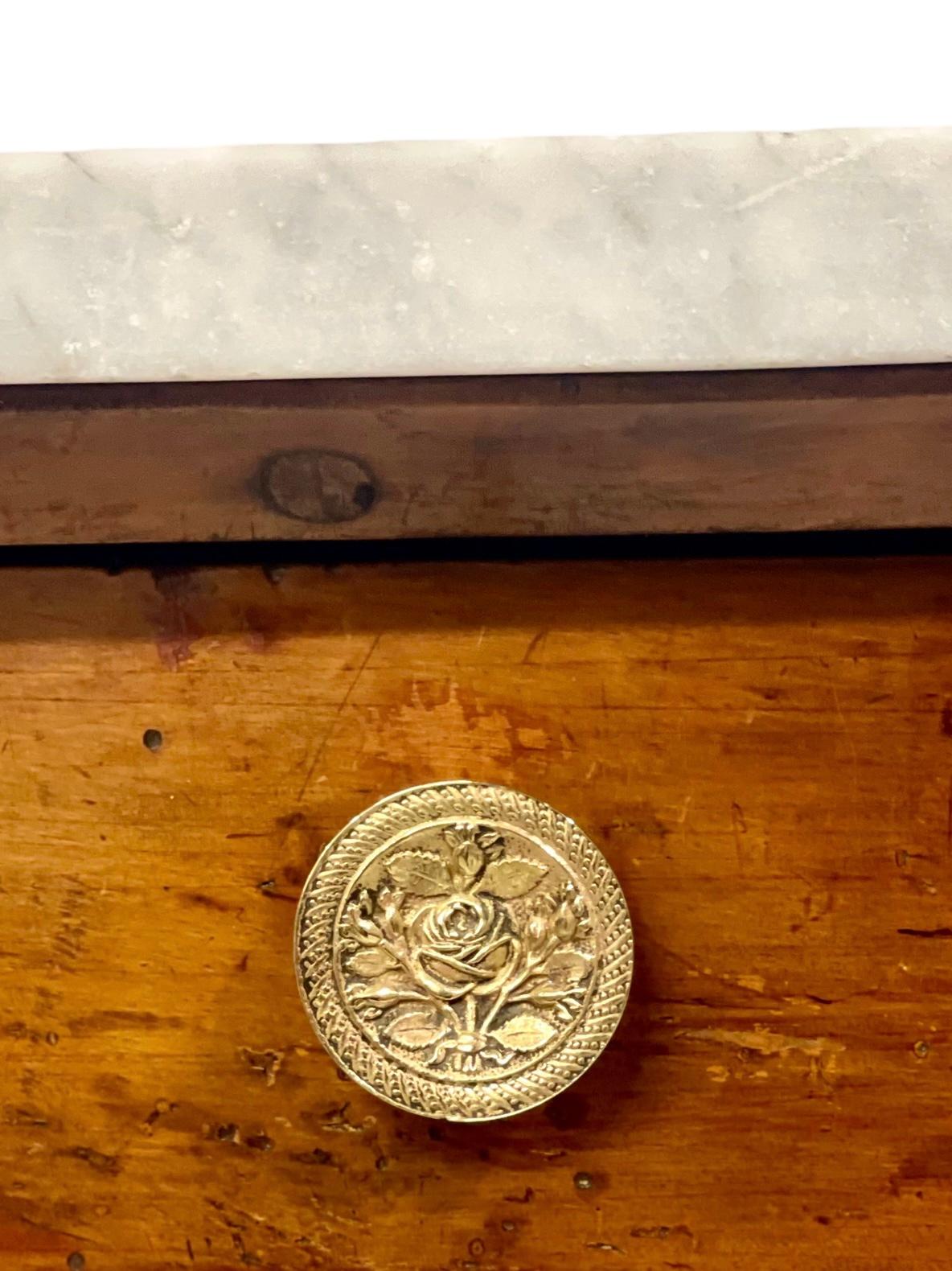 Empire Period Console Table with Marble Top Dating from the Early 19th Century For Sale 1