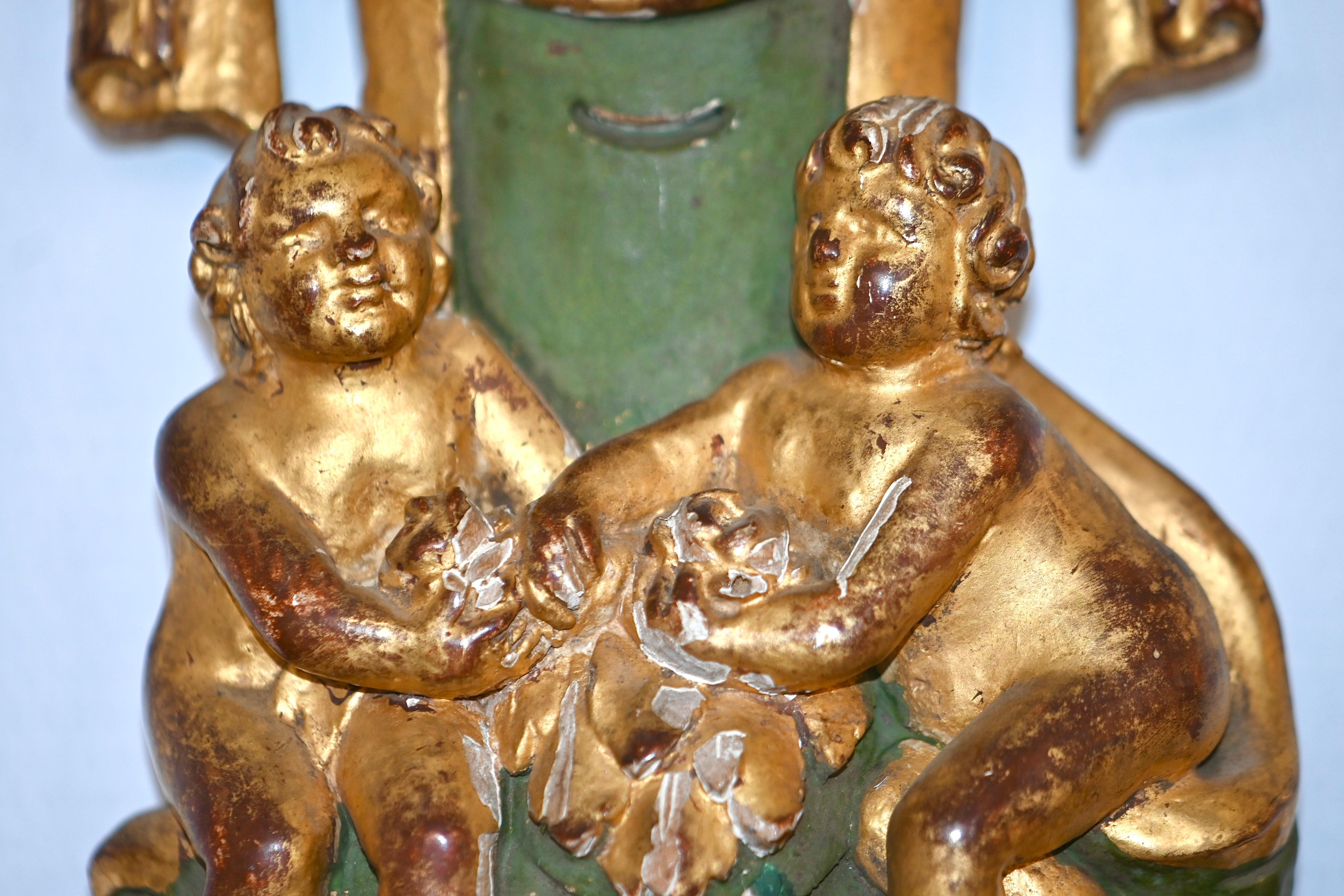 da uomo o donna Porta orologi 1° Impero in Wood Wood dorato con foglia d'oro in vendita