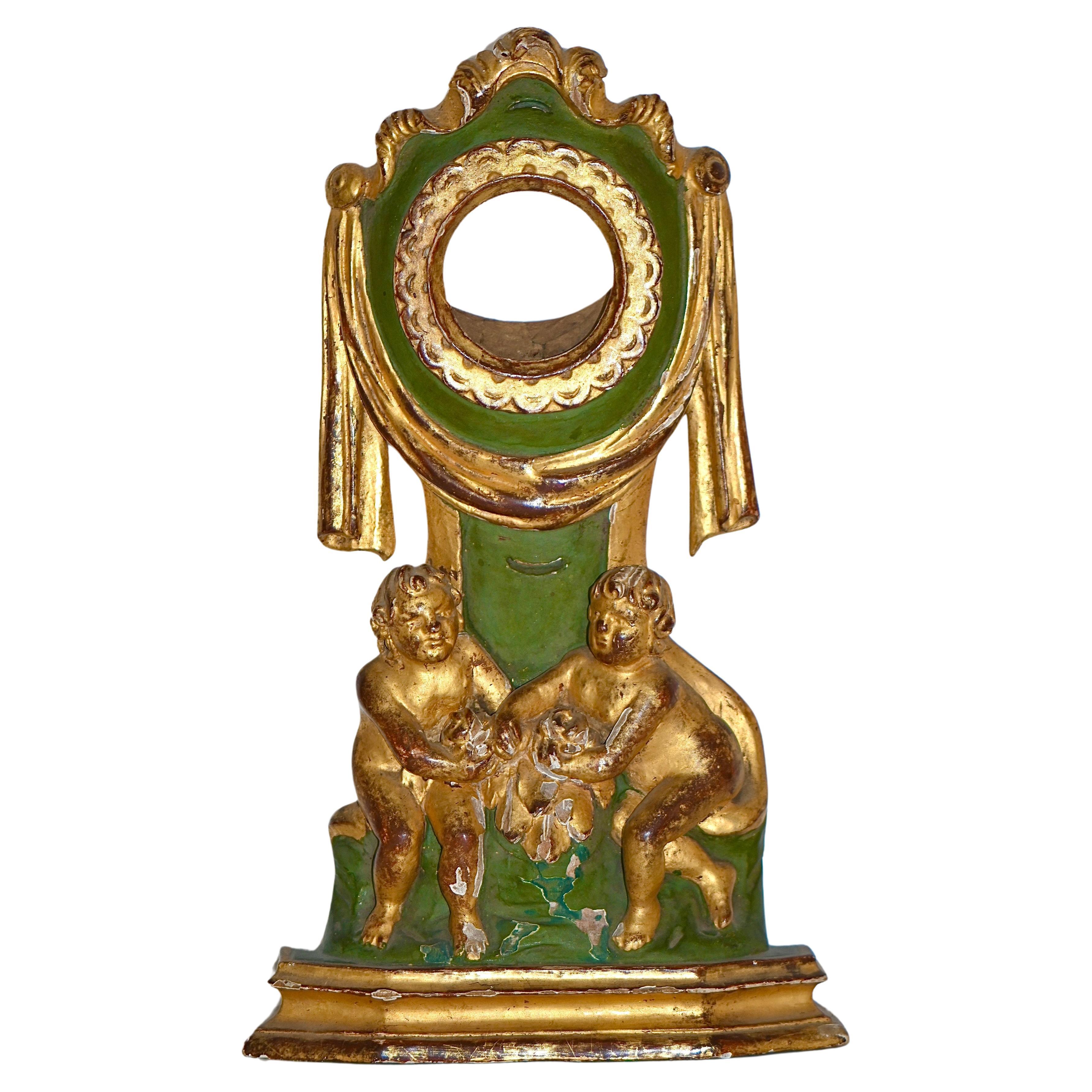 Porta orologi 1° Impero in Wood Wood dorato con foglia d'oro in vendita