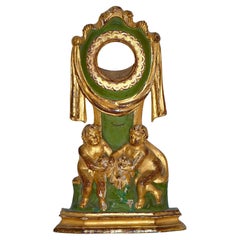 Porta orologi 1° Impero in Wood Wood dorato con foglia d'oro