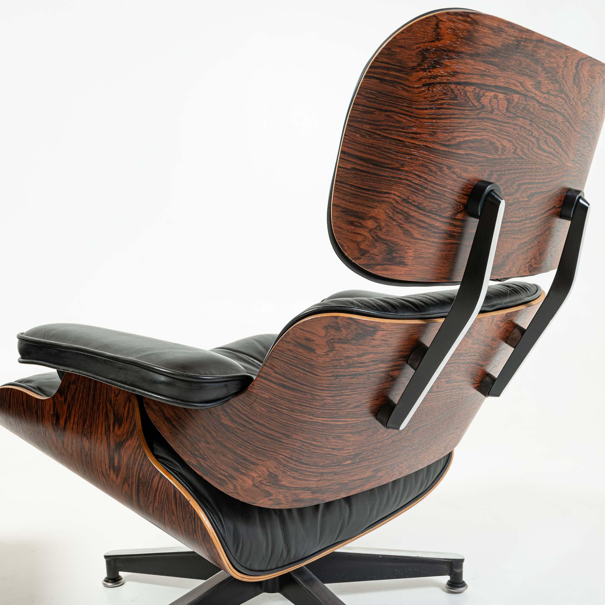 American 1st Gen 1956-1959 Eames Lounge Chair and Boot Glide Ottoman 