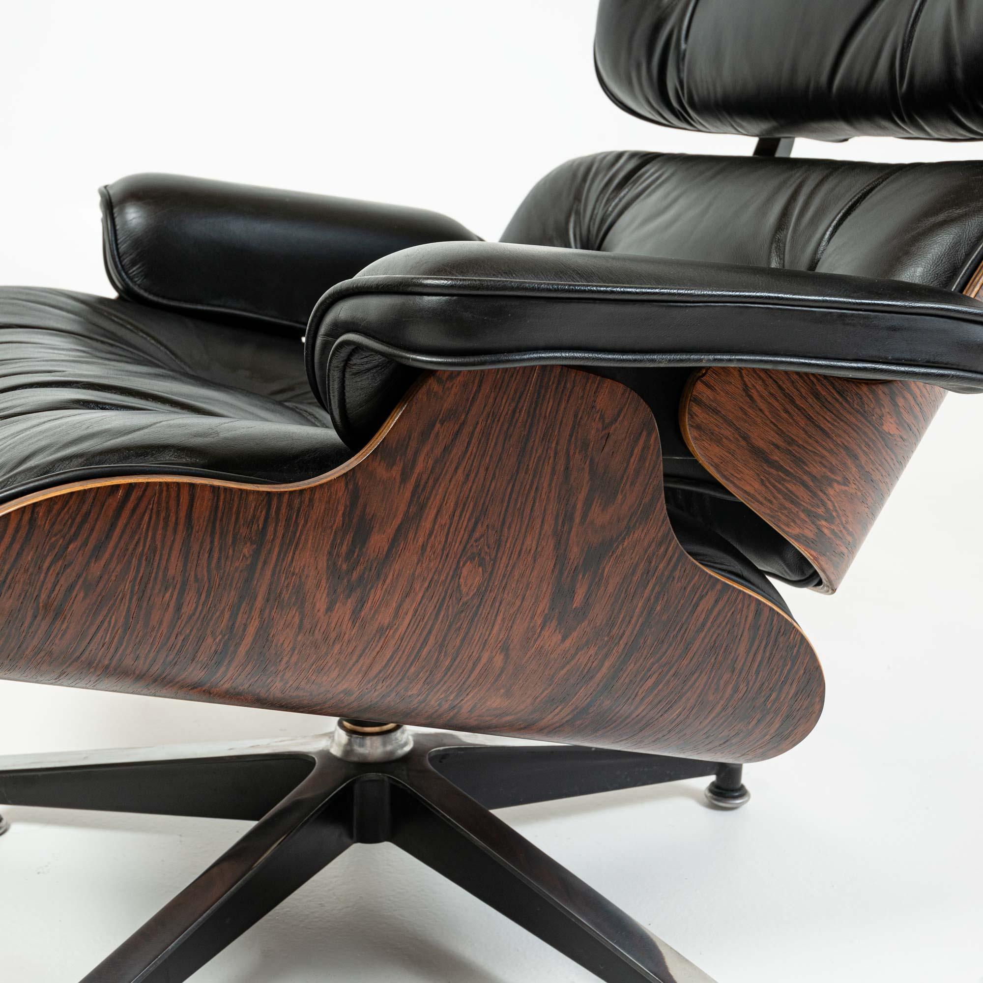 Other 1st Gen 1956-1959 Eames Lounge Chair and Boot Glide Ottoman 