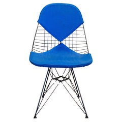 2nd Gen Eames for Herman Miller DKR-2 Wire Eiffel Bikini Chair Blue Fabric 1951