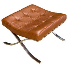 Tabouret Barcelona 1st-Gen Knoll de Mies Van Der Rohe, c. 1968, double signé