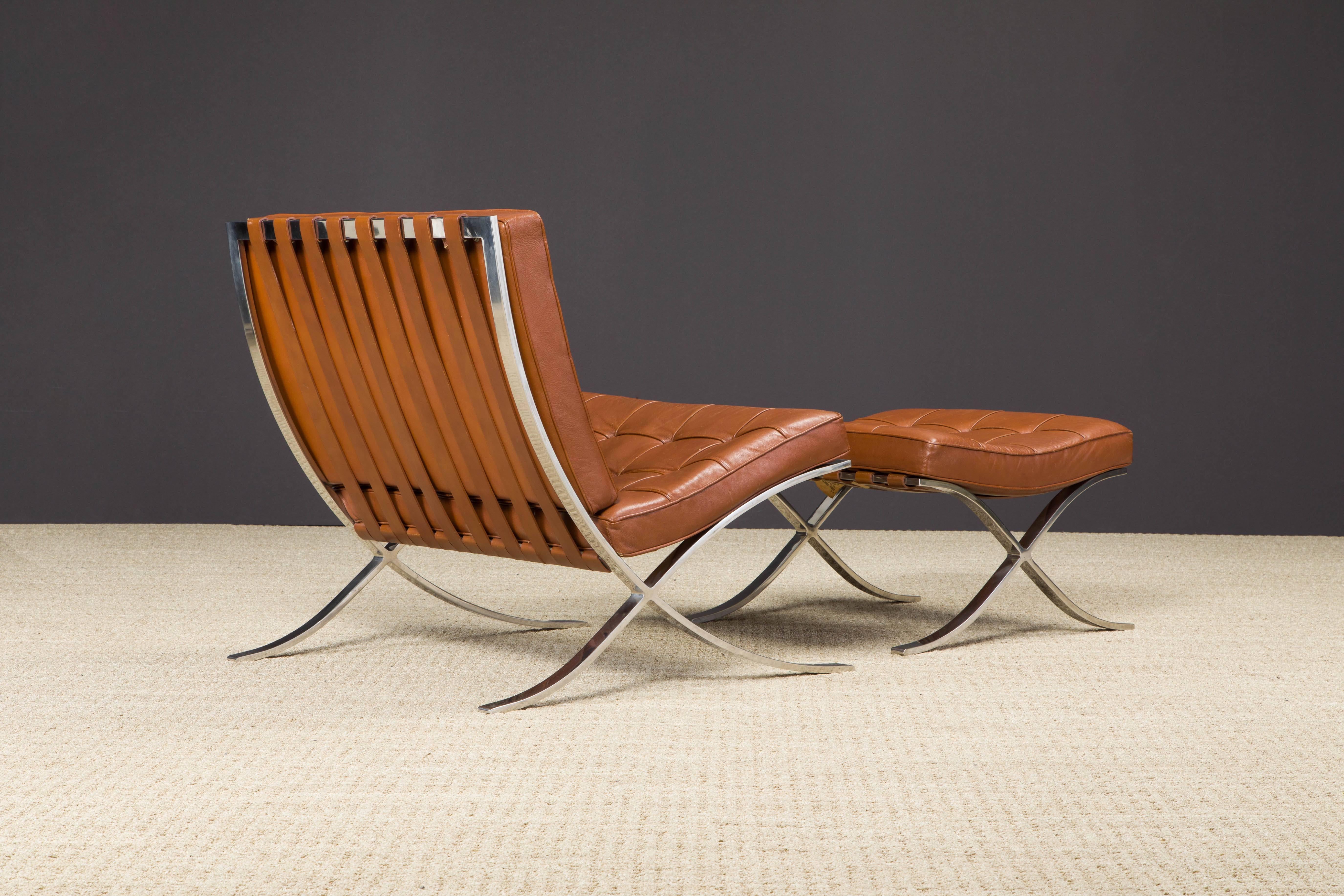 1st-Gen Triple-Signed Knoll Barcelona Lounge Set by Mies Van Der Rohe, c. 1968 4