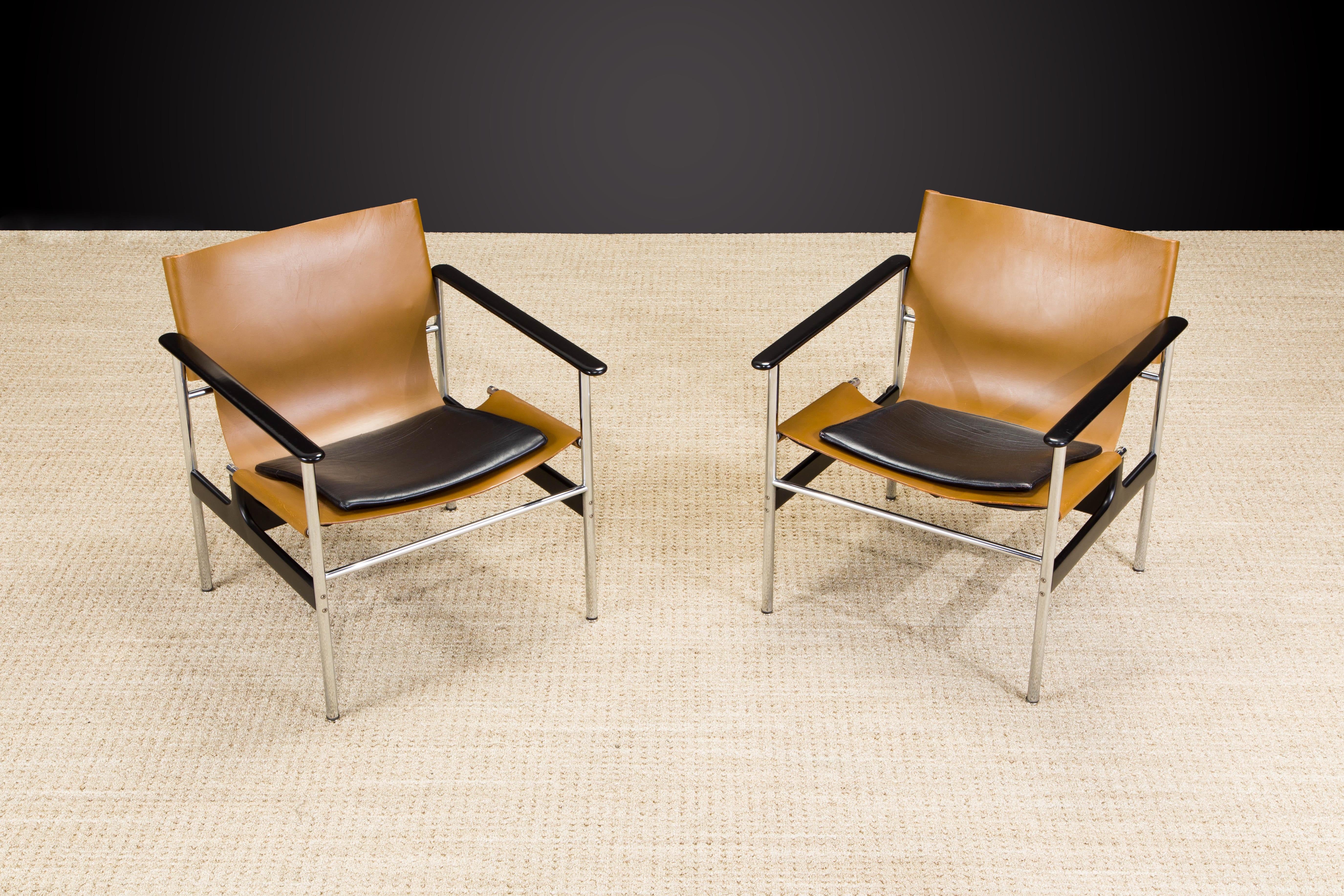 Mid-Century Modern 1st Generation '657' Armchairs by Charles Pollock for Knoll Associates, Signed