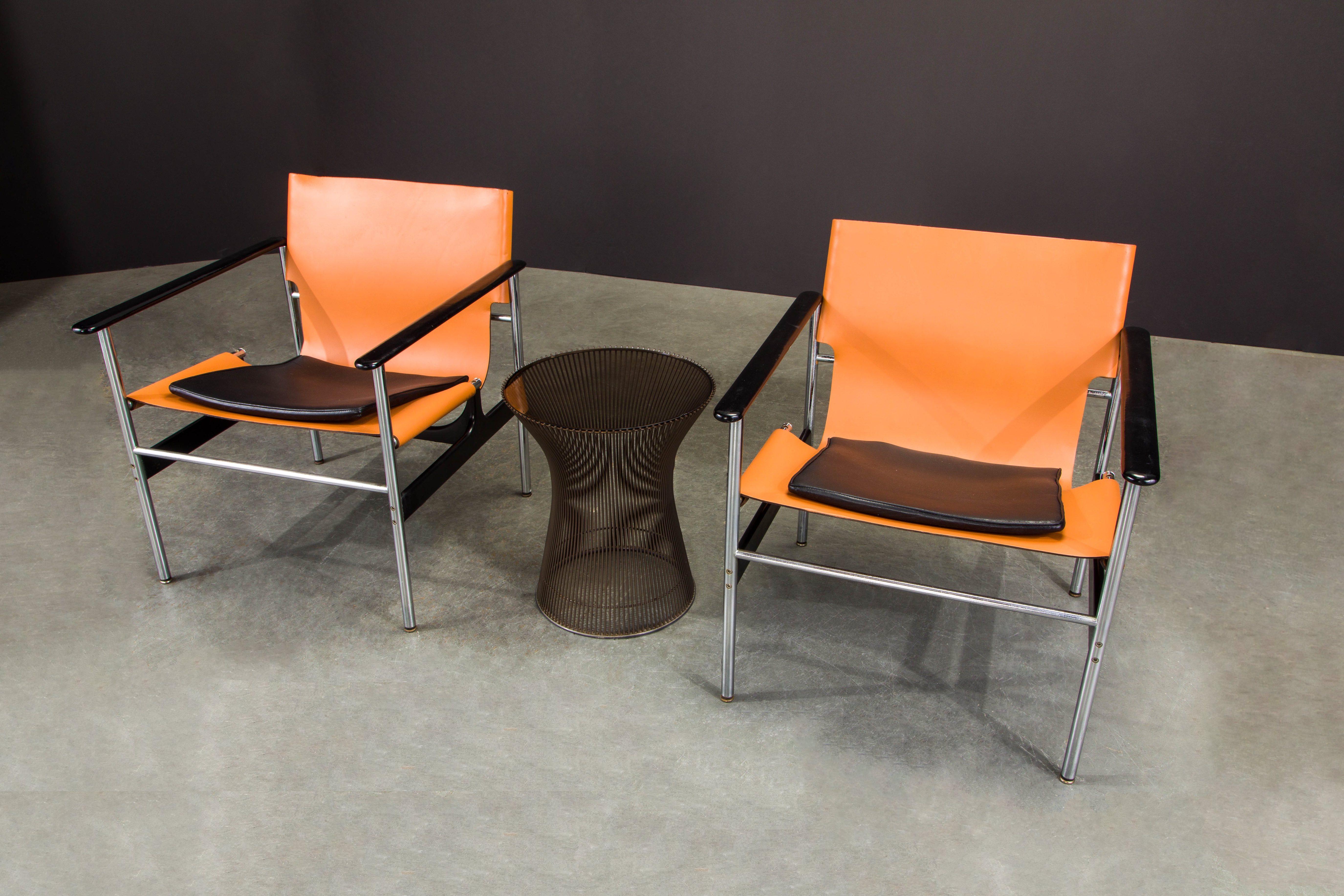 1st Generation '657' Armchairs by Charles Pollock for Knoll Associates, Signed In Good Condition In Los Angeles, CA