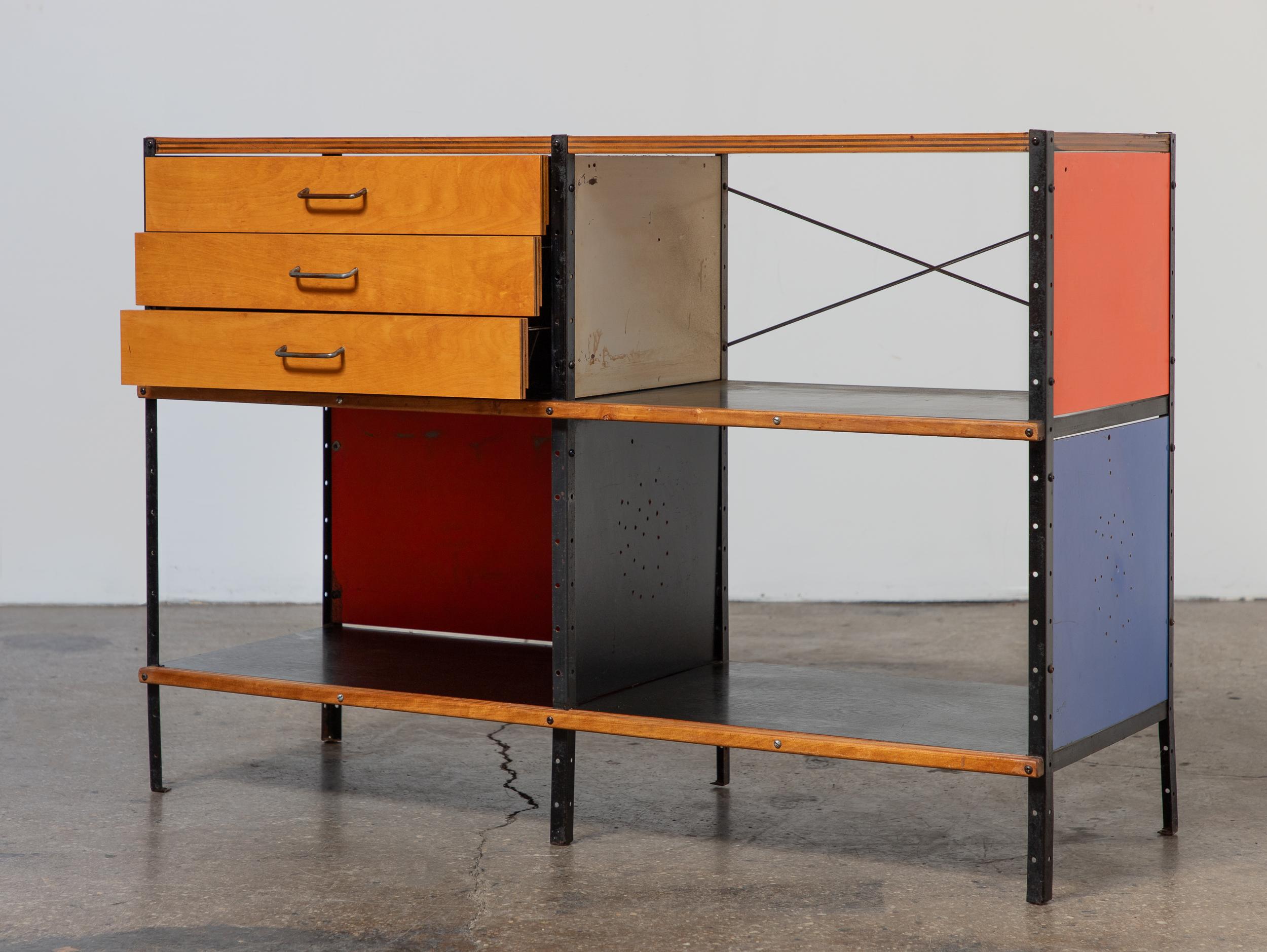 Americano A.I.C. 220-C di prima generazione per Herman Miller, in rosso, blu e giallo in vendita