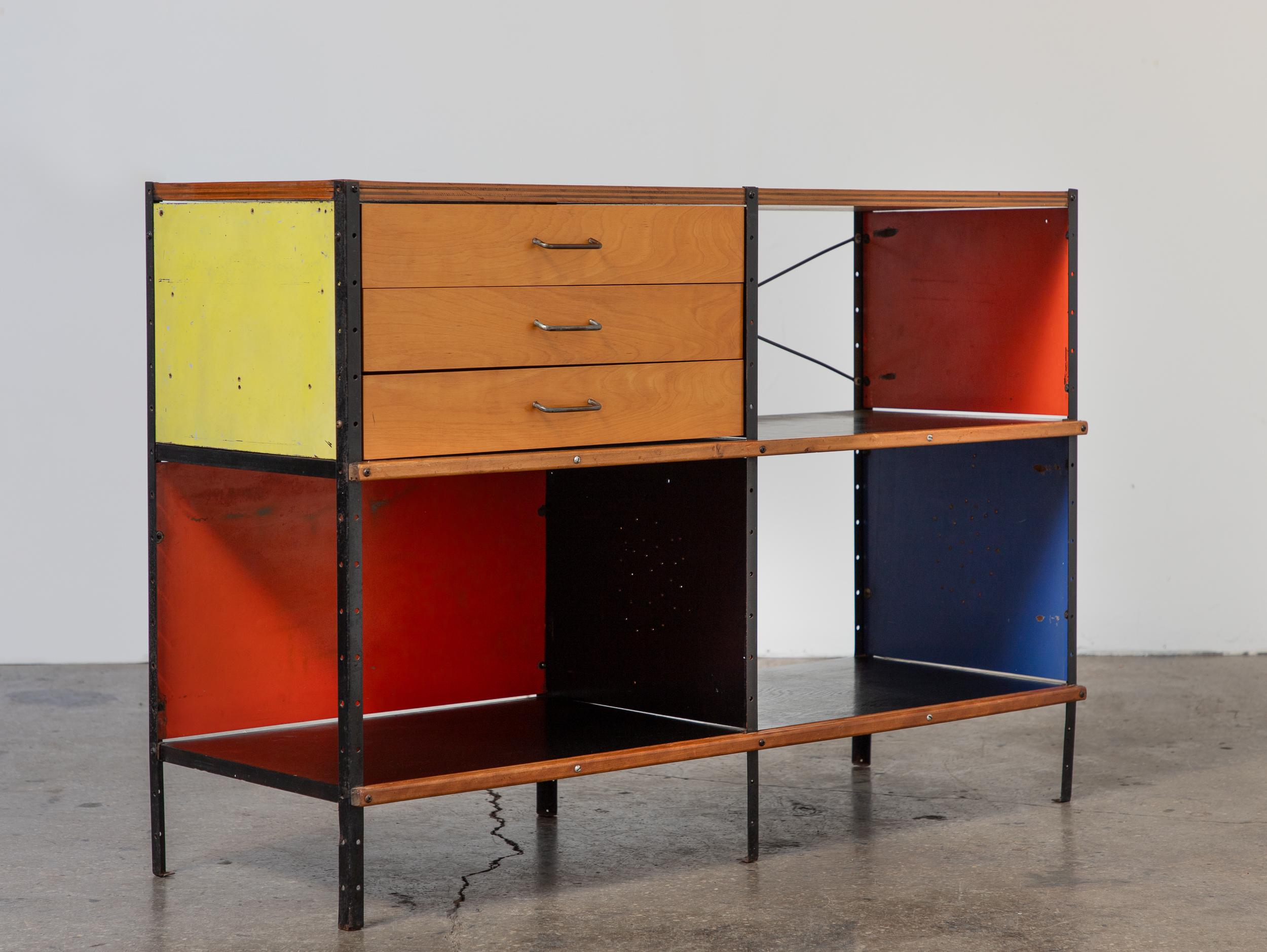 A.I.C. 220-C di prima generazione per Herman Miller, in rosso, blu e giallo In condizioni buone in vendita a Brooklyn, NY