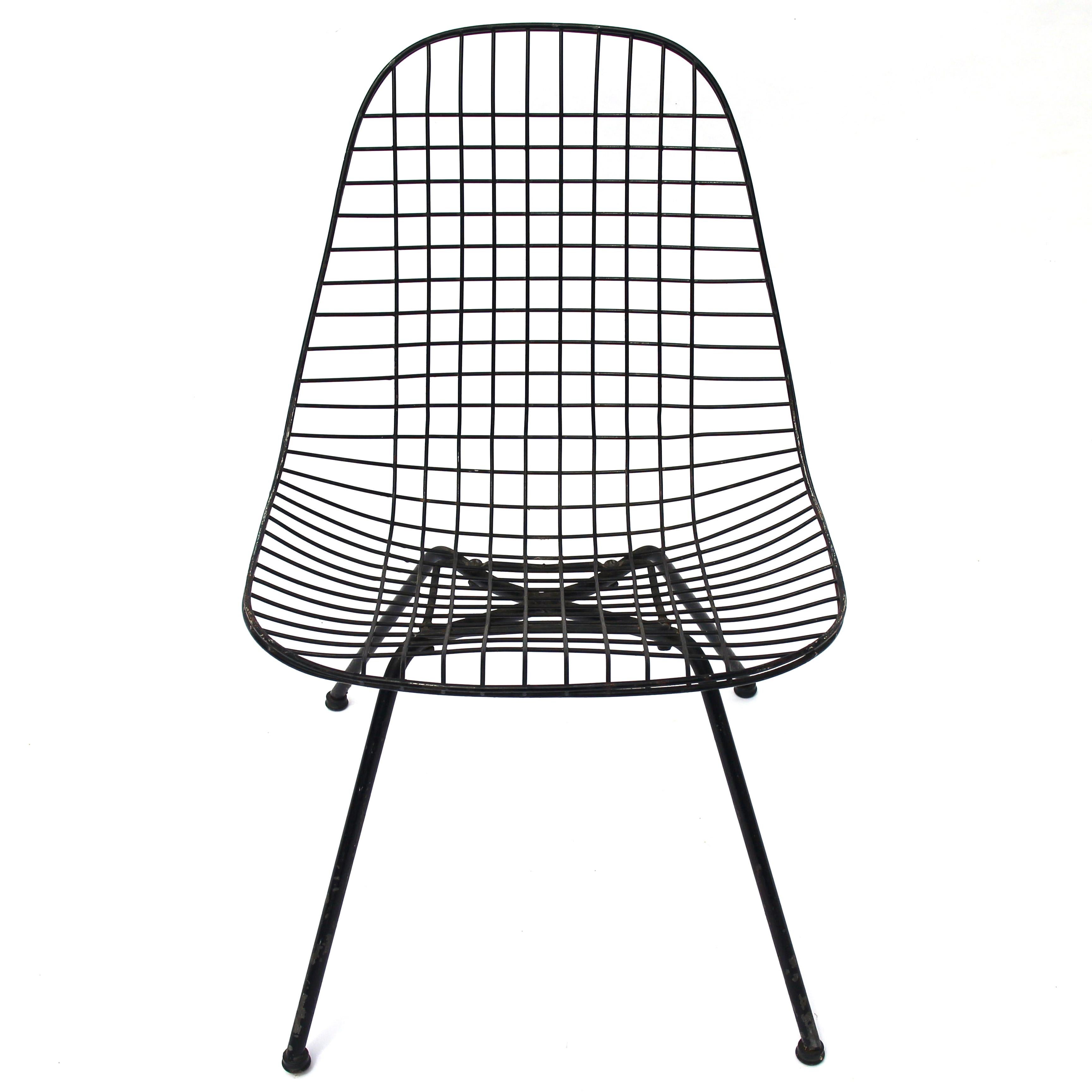 Sedia laterale in rete metallica Eames LKX di prima generazione 1951 in vendita 2