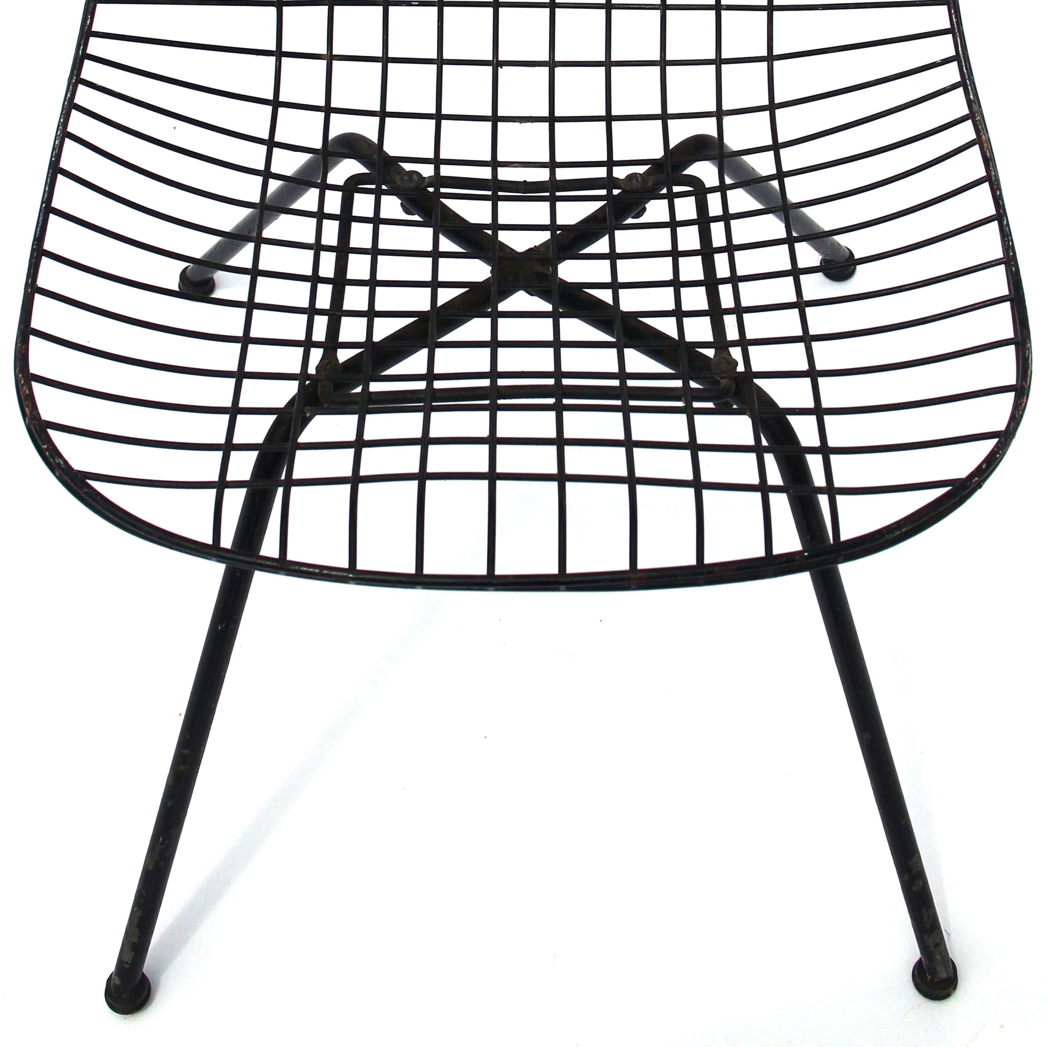 Sedia laterale in rete metallica Eames LKX di prima generazione 1951 in vendita 5