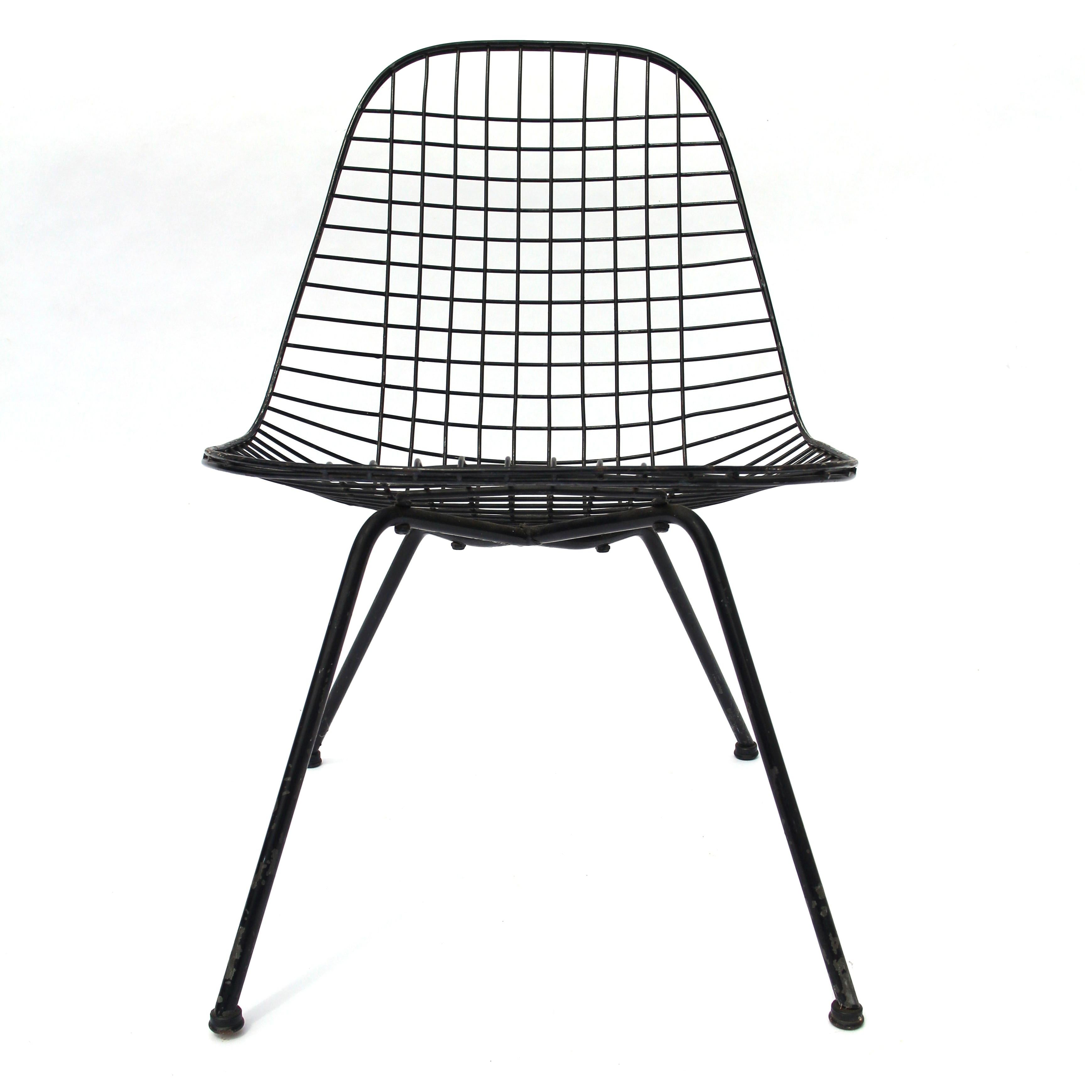 American 1st Generation Eames LKX Lounge Wire Mesh Side Chair 1951 For Sale