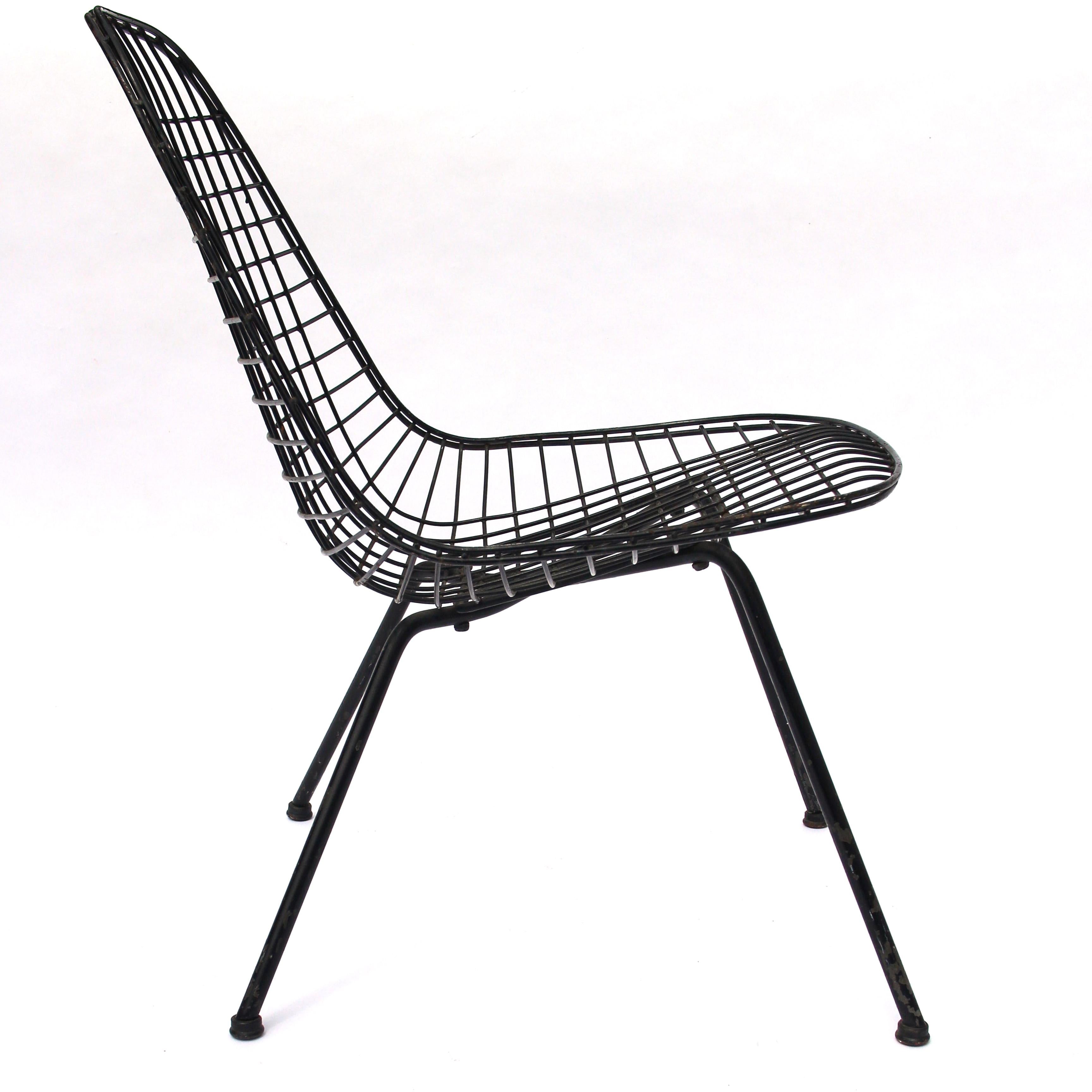 Steel 1st Generation Eames LKX Lounge Wire Mesh Side Chair 1951 For Sale