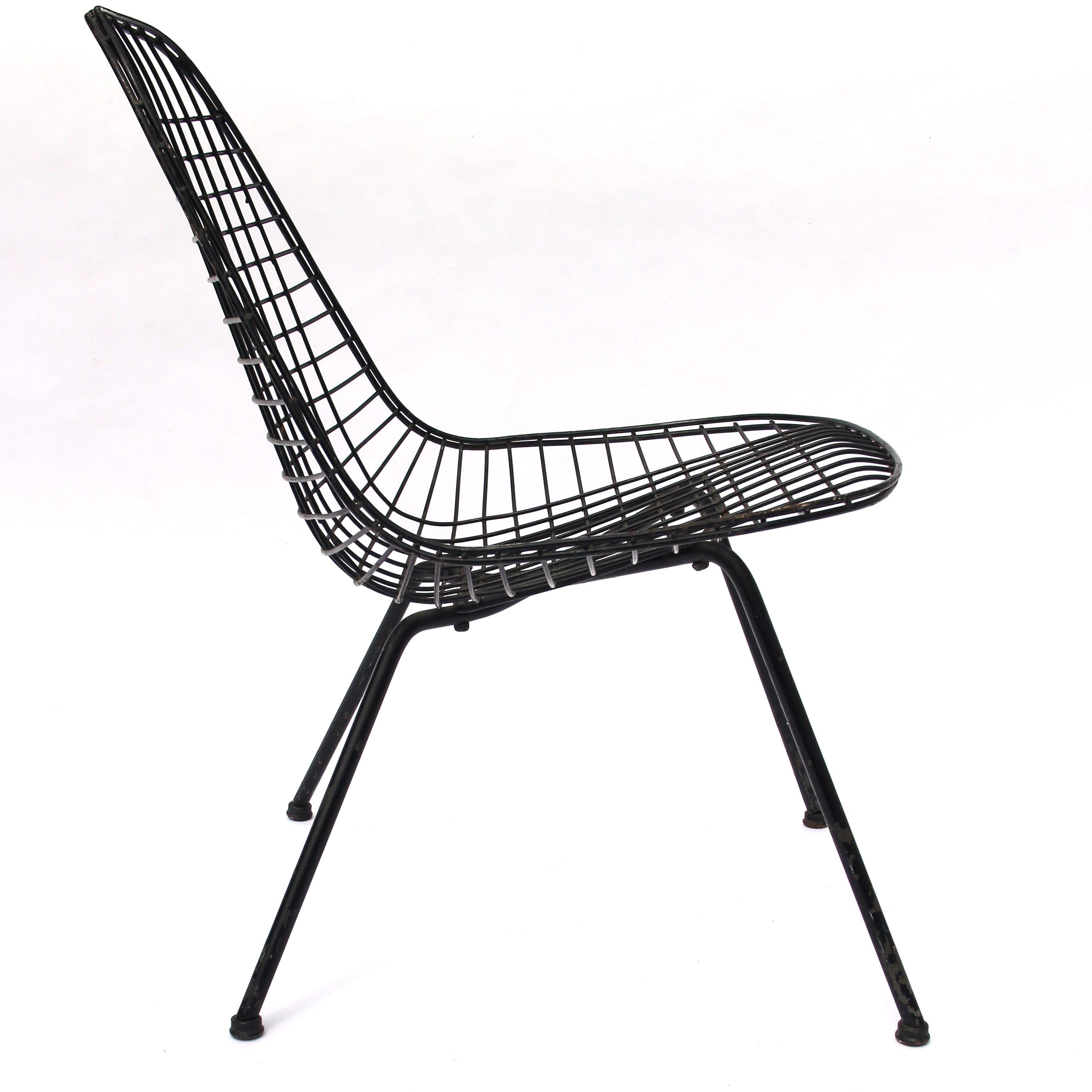 Acciaio Sedia laterale in rete metallica Eames LKX di prima generazione 1951 in vendita