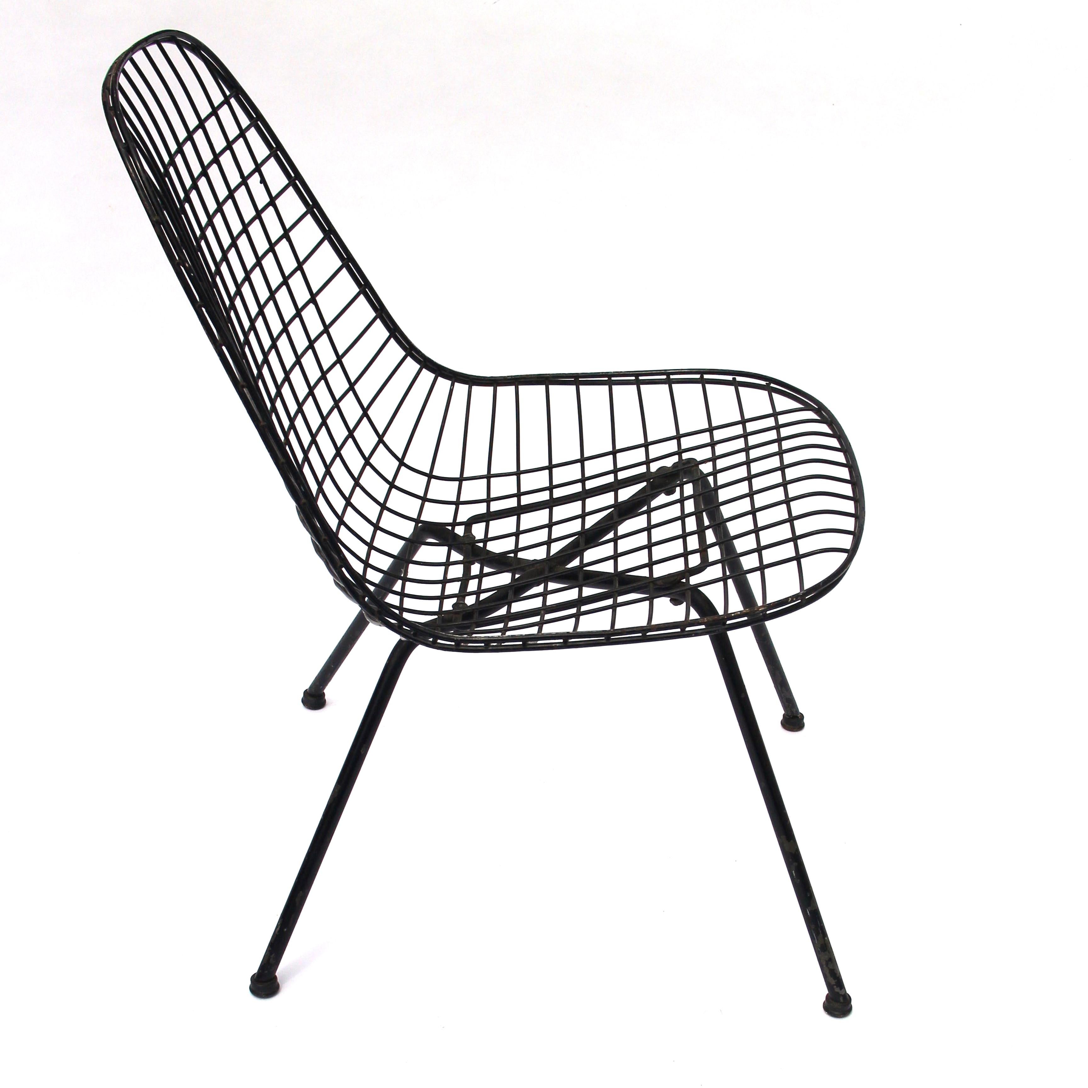 Sedia laterale in rete metallica Eames LKX di prima generazione 1951 in vendita 1