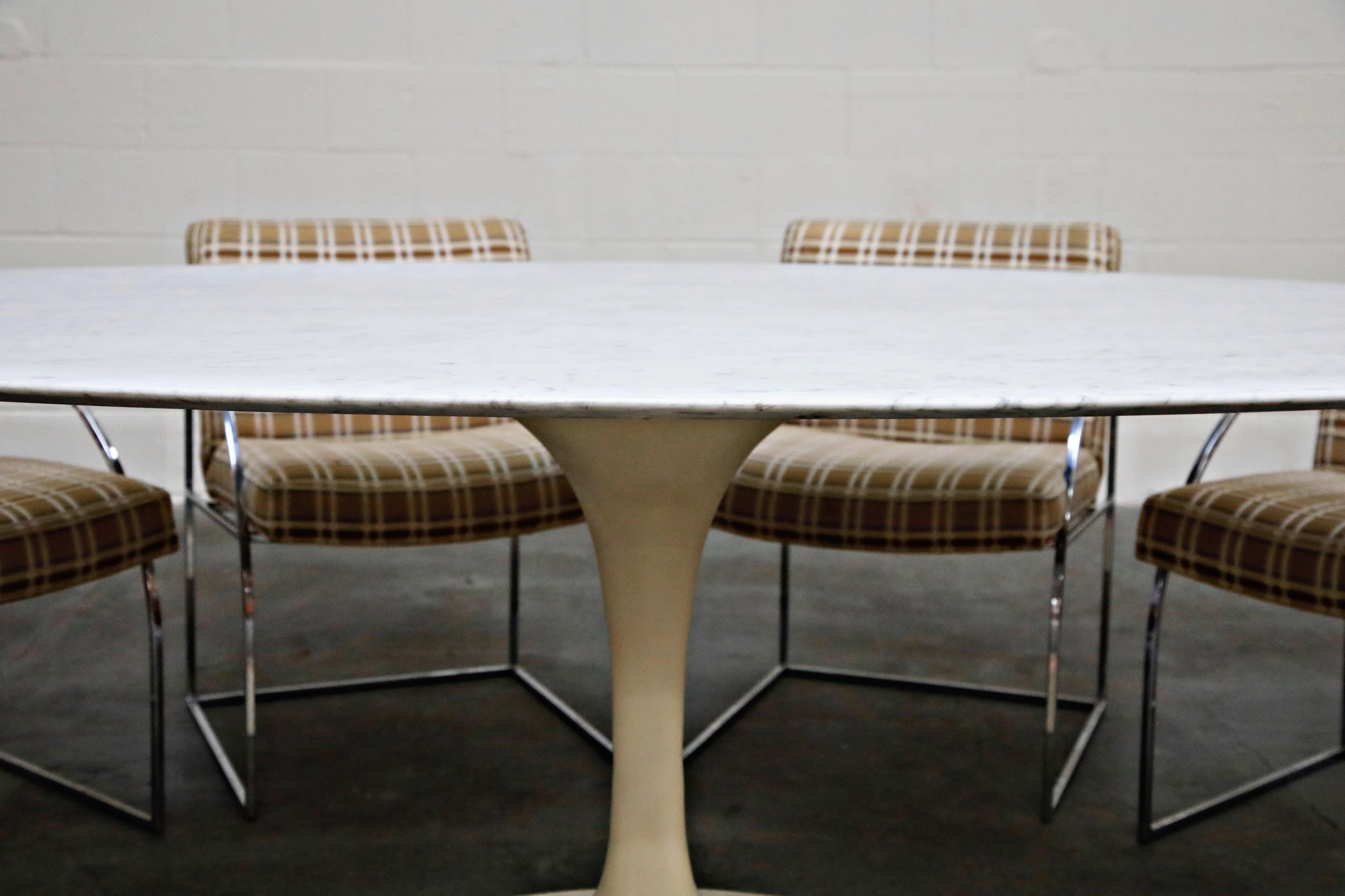 1st Generation Knoll Associates Marble Tulip Dining Table, 1950s, Triple Signed 2