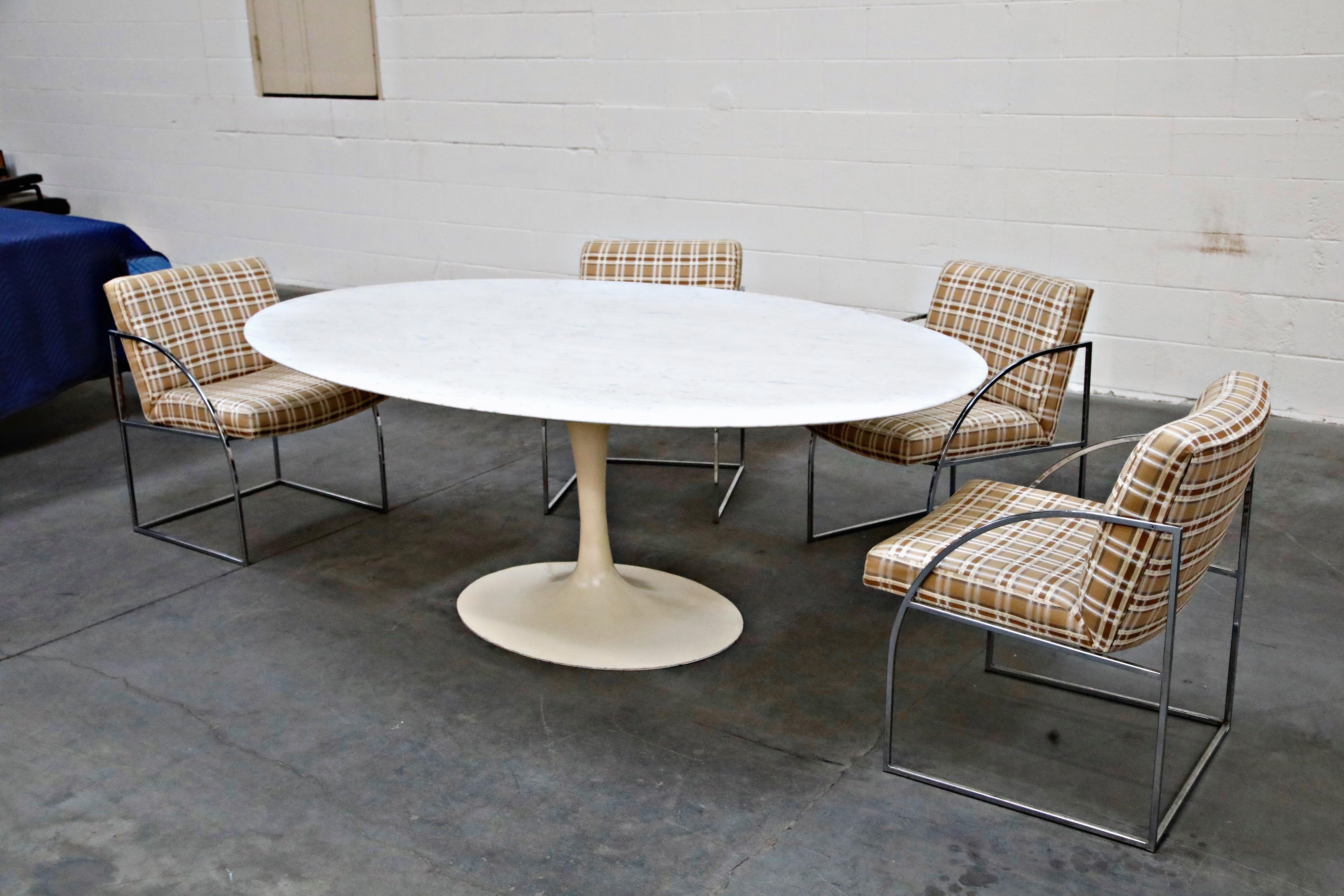 1st Generation Knoll Associates Marble Tulip Dining Table, 1950s, Triple Signed 3