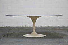 1st Generation Knoll Associates Marble Tulip Dining Table, 1950s, Triple Signed