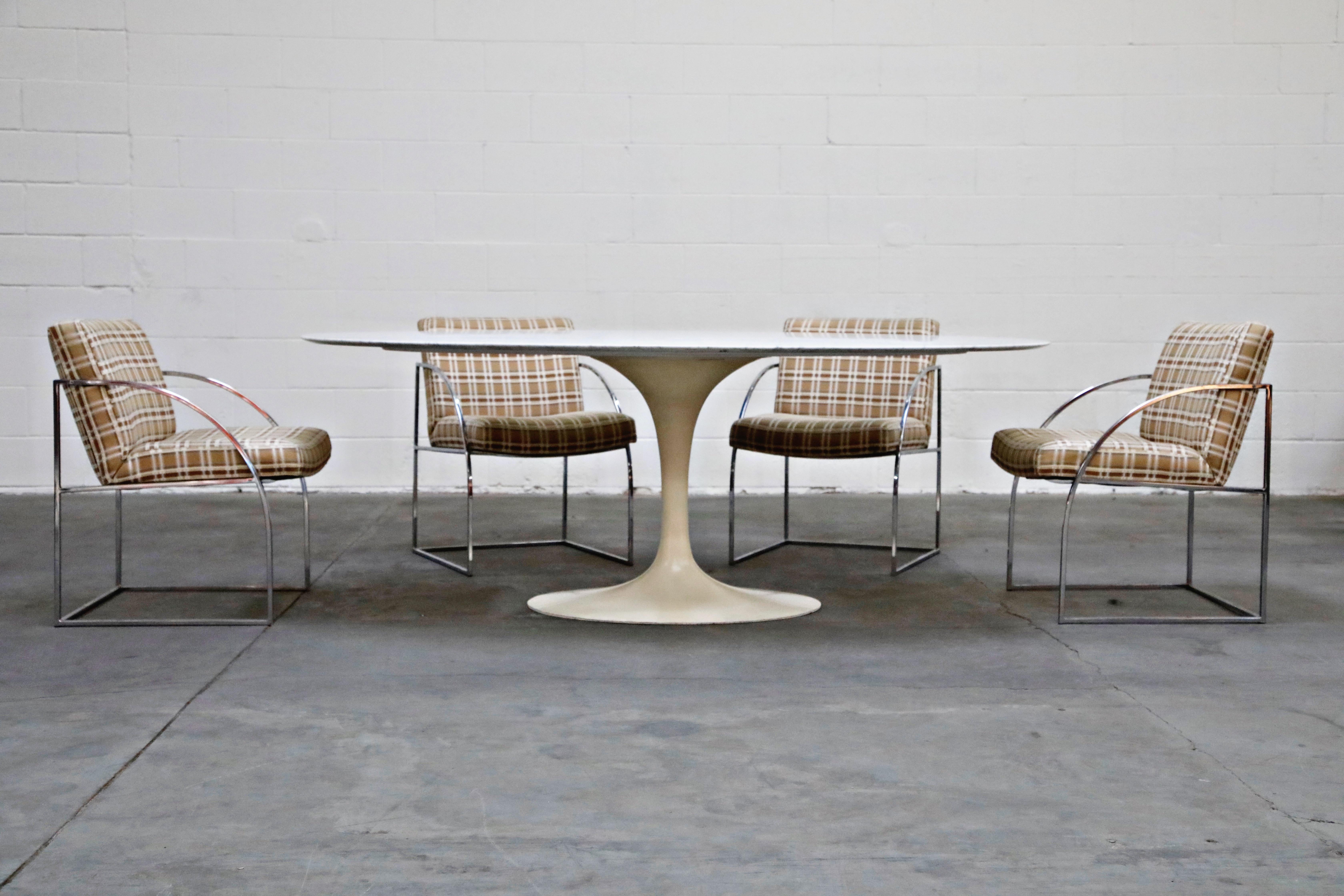 Mid-20th Century 1st Generation Knoll Associates Marble Tulip Dining Table, 1950s, Triple Signed