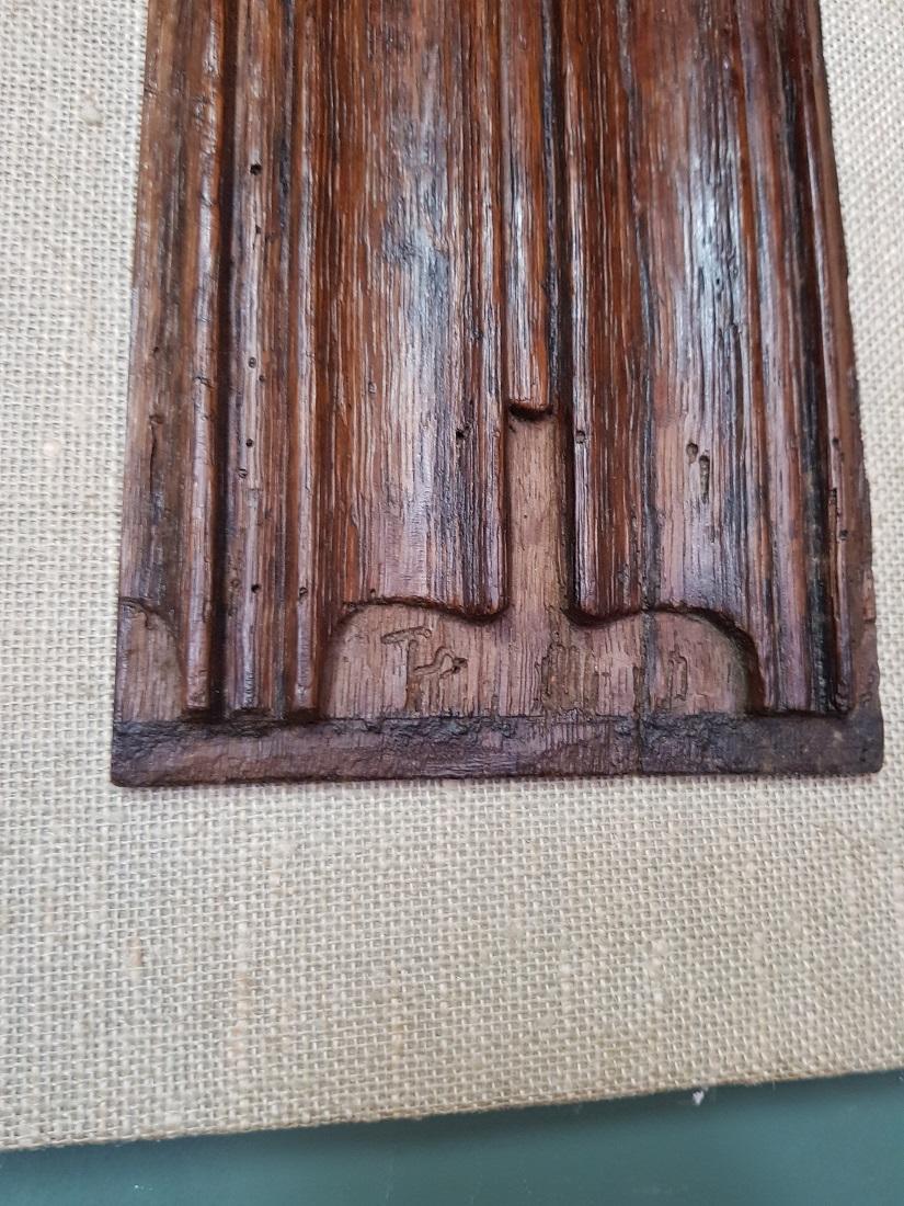 18th Century and Earlier First Half of the 16th Century Dutch Hand Carved Gothic Oak Panel For Sale