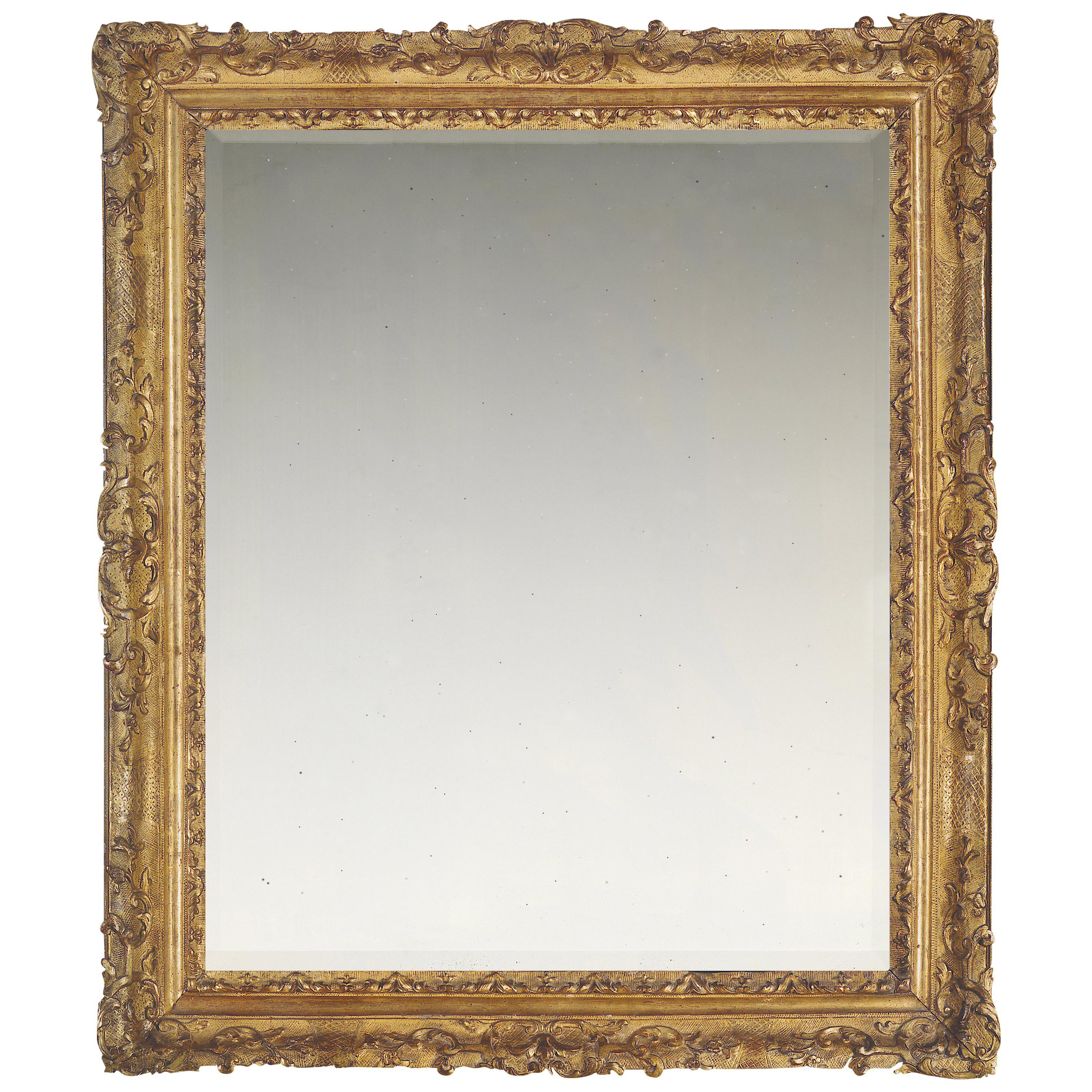 1st Half 18th Century Carved Late Baroque French Frame, with Choice of Mirror For Sale