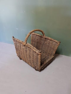 First Half of the 20th Century French Handwoven Wicker Paper Holder