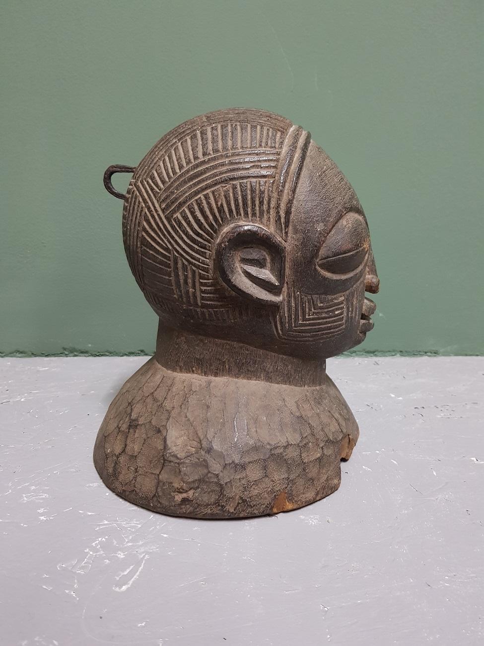 Tribal First Half of the 20th Century Yoruba, Nigeria Hand Carved Head Mask