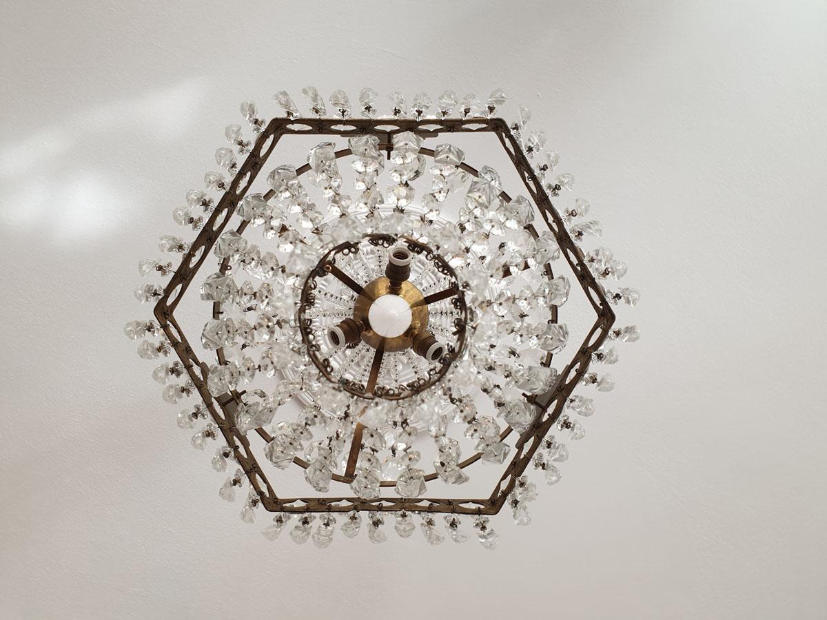 First Half of the 20th Century Crystal Chandelier For Sale 2