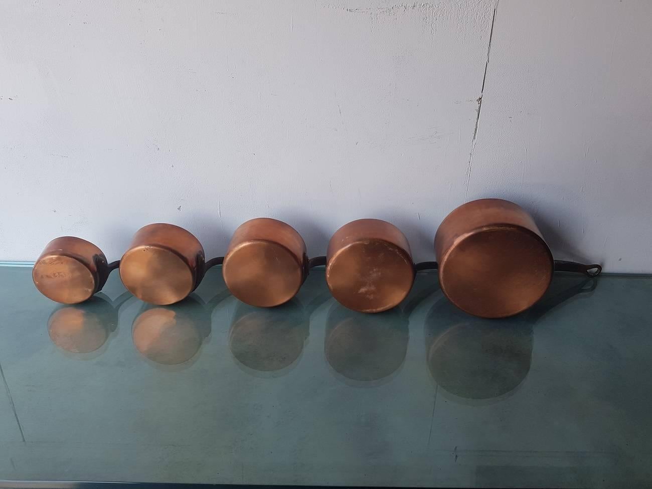 First Half of the 20th Century French Copper Pans 1