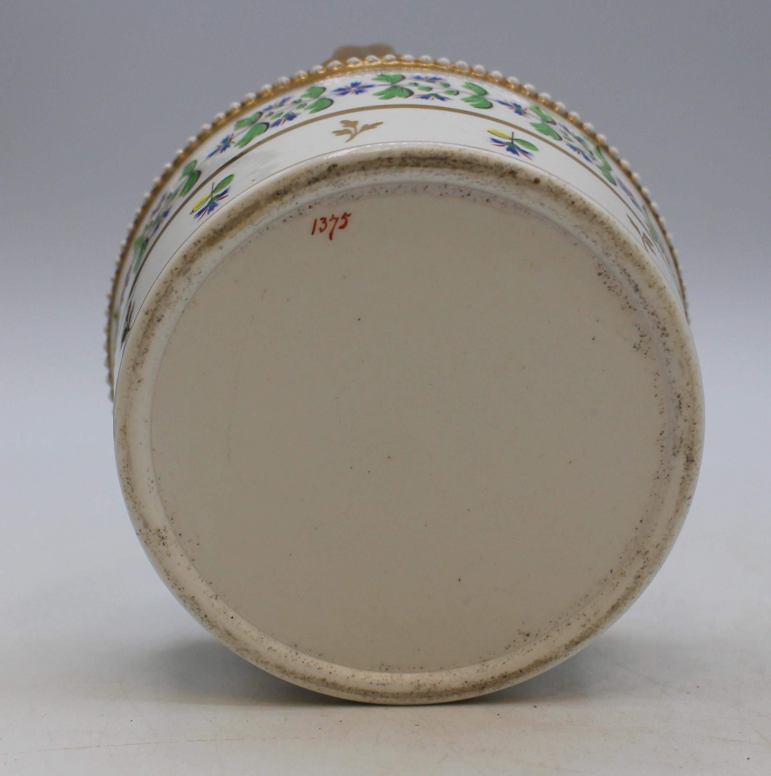 Dorato Cestino con manico in porcellana d'osso inglese del primo quarto del XIX secolo in vendita