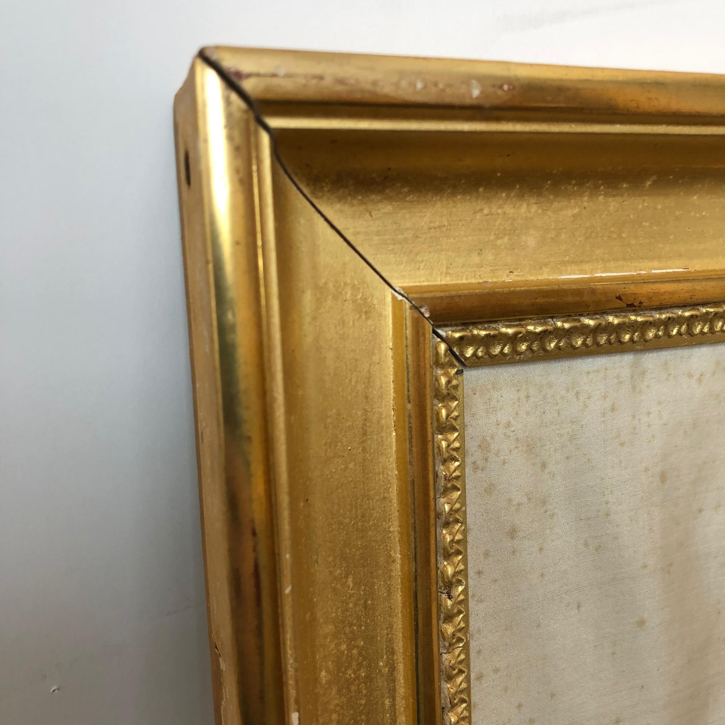 French First Quarter of the 19th Century Lilac Silk Embroidery, England, Original Frame For Sale