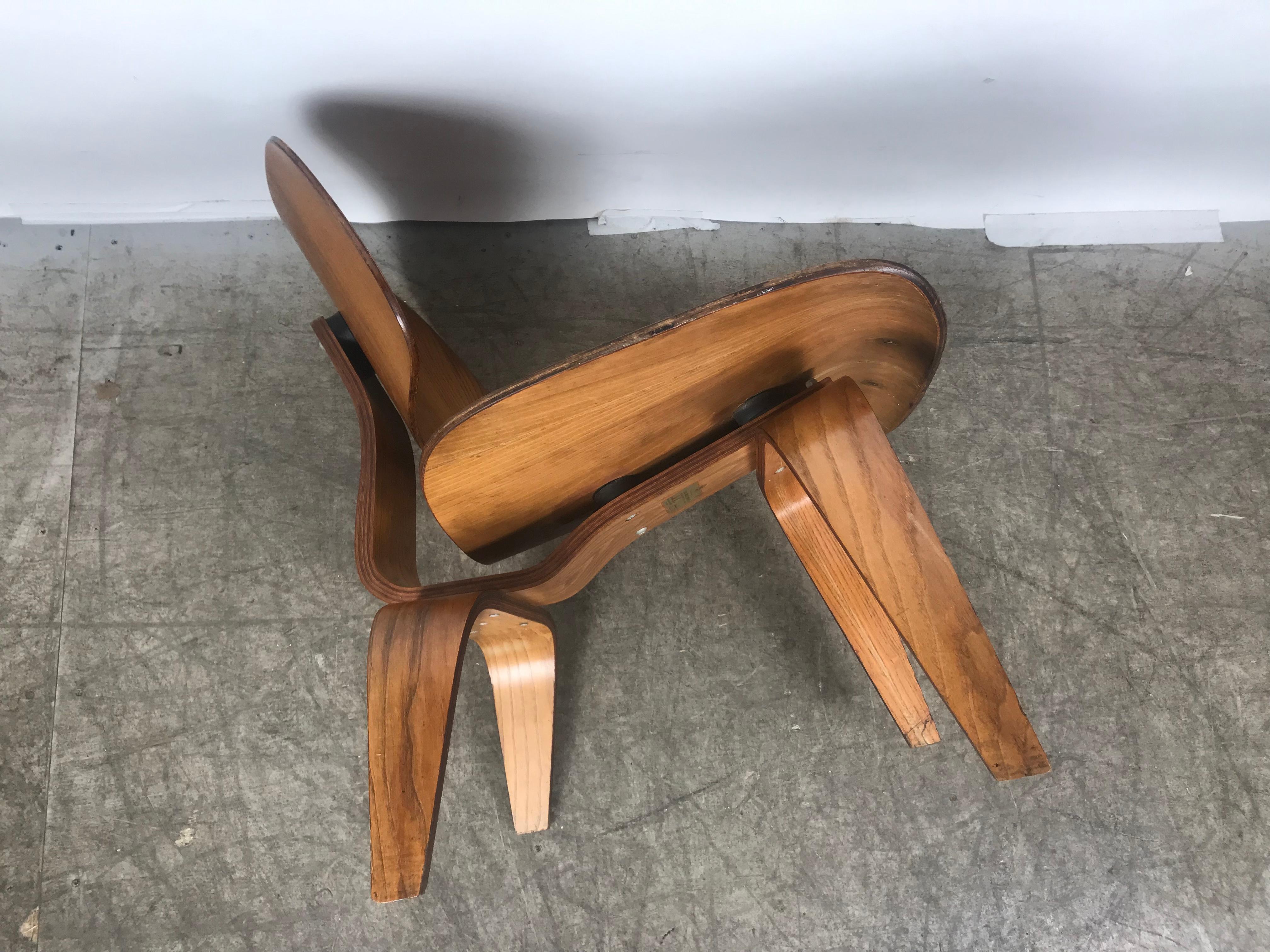 1st Year Production Charles Eames L C W 'Lounge Chair' Early Evans Label 2