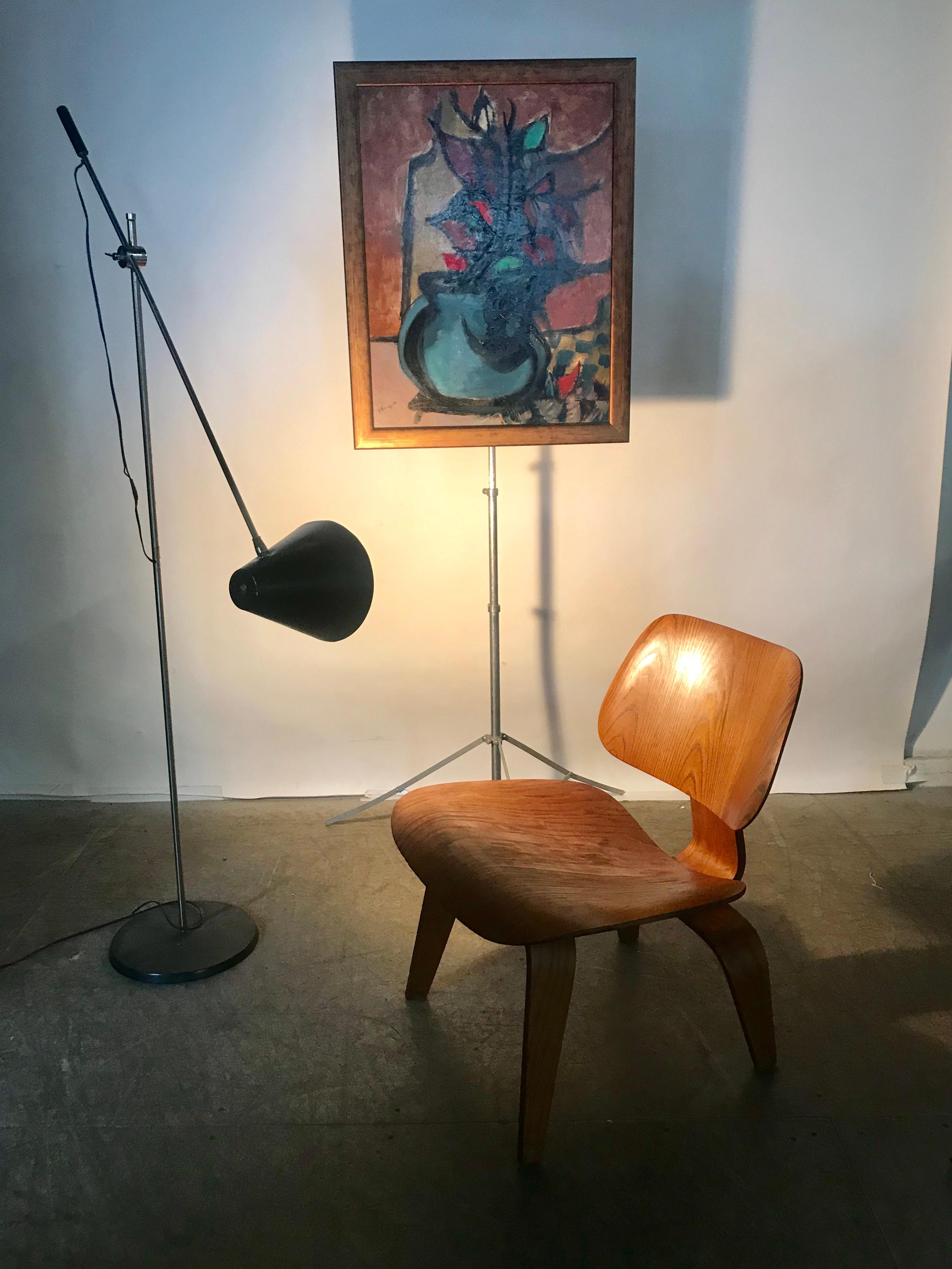 1st Year Production Charles Eames L C W 'Lounge Chair' Early Evans Label 3
