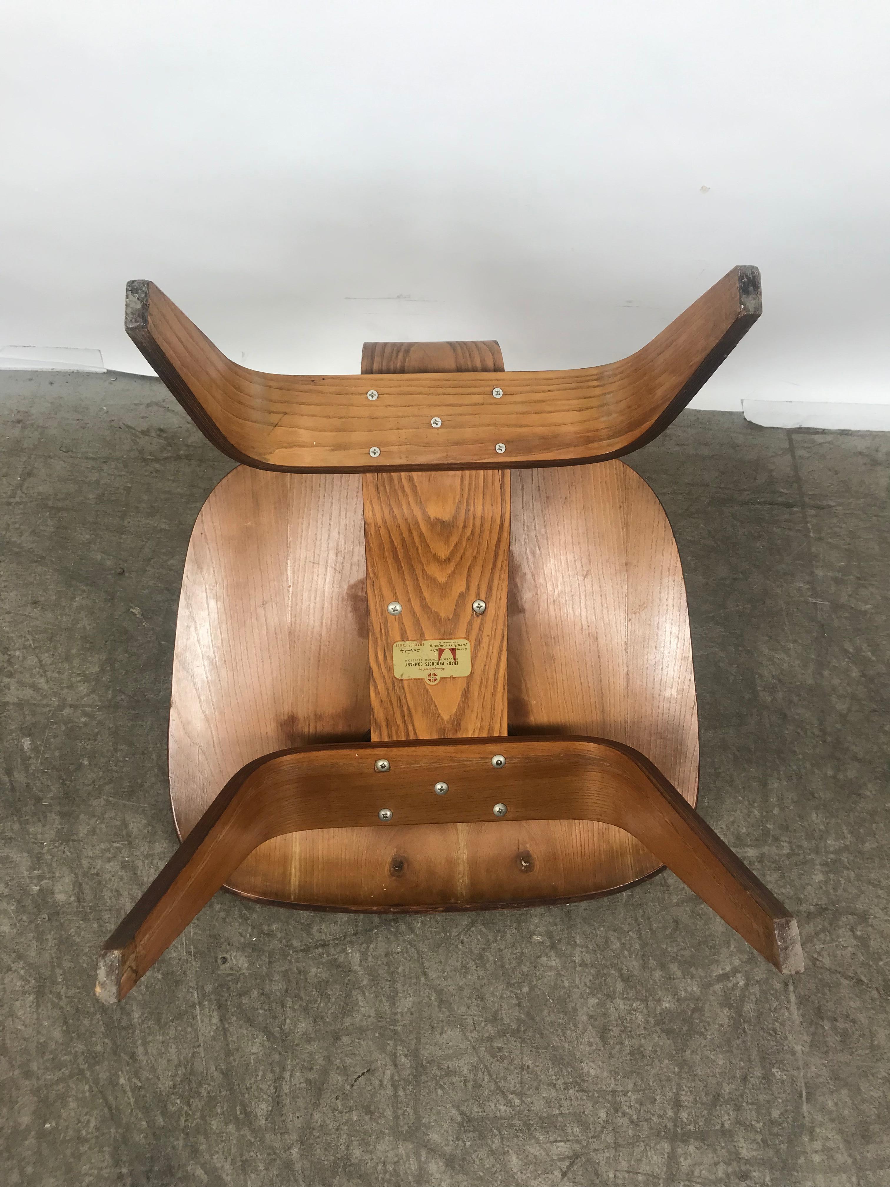 American 1st Year Production Charles Eames L C W 'Lounge Chair' Early Evans Label