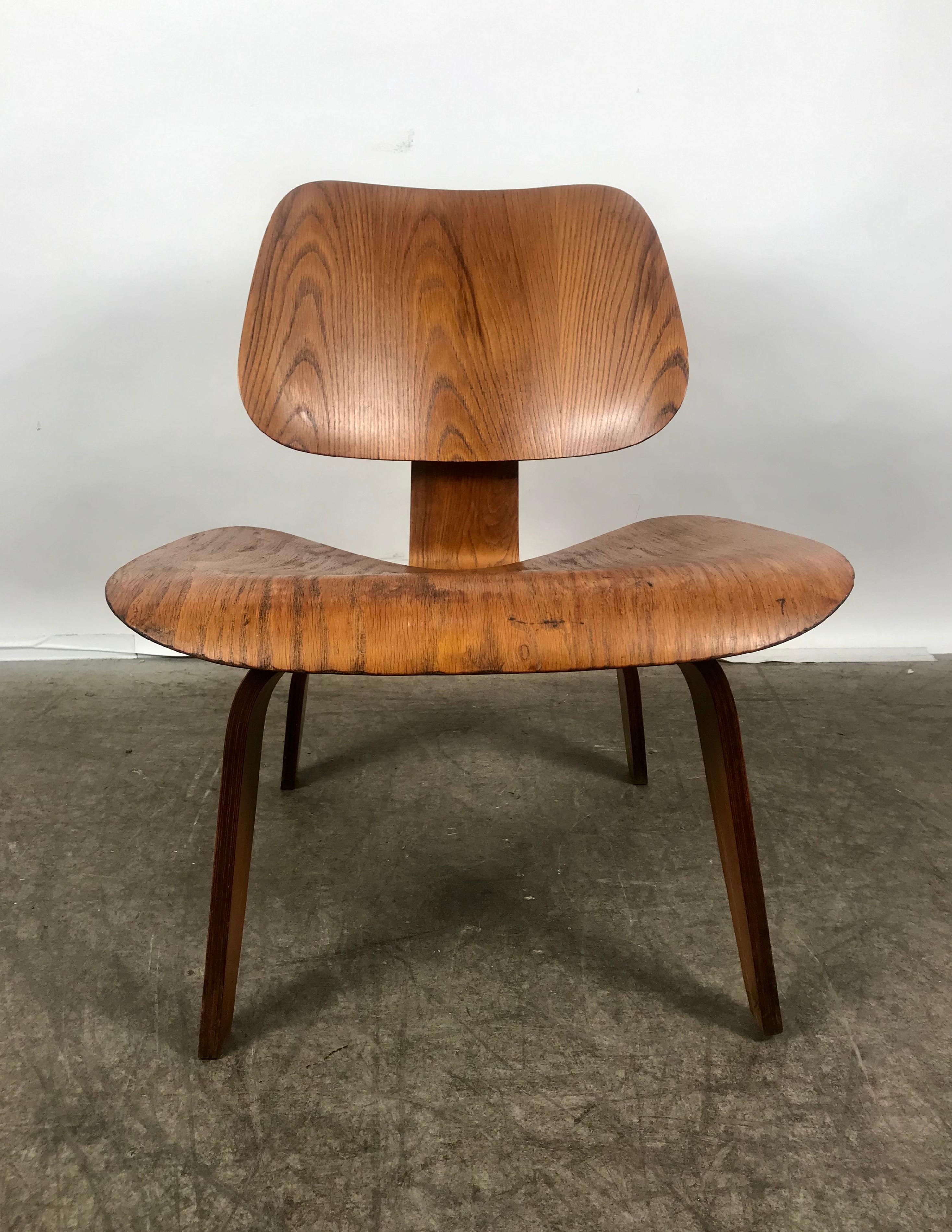 Mid-20th Century 1st Year Production Charles Eames L C W 'Lounge Chair' Early Evans Label