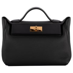 1stdibs Exklusive Hermes 2424 29cm Schwarz Taurillon Maurice & Swift Goldbeschläge, Taurillon Maurice & Swift, Schwarz