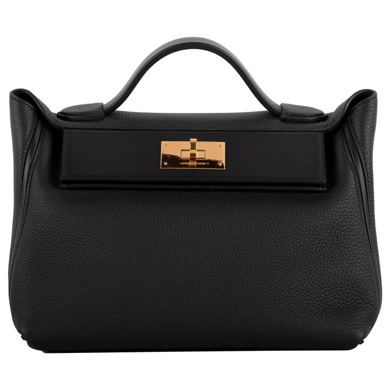 1stdibs Exclusive Hermes 2424 29cm Black Taurillon Maurice Swift Gold Hardware
