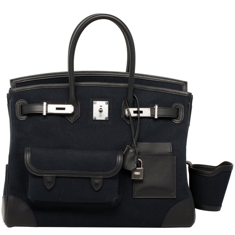 1stdibs Exclusive Hermes Birkin 35cm Cargo Blue Marine Swift and Toile  Canvas at 1stDibs