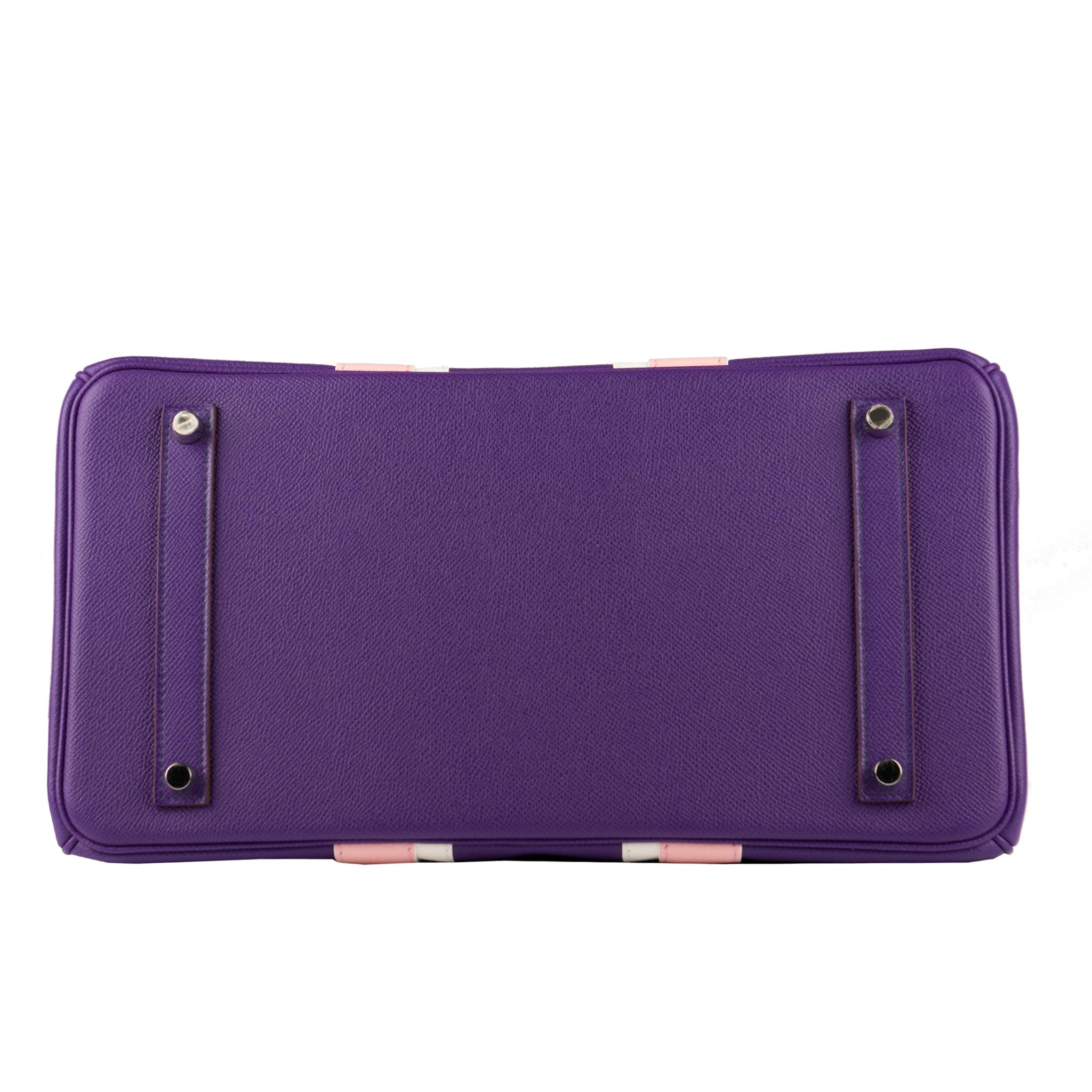 Purple 1stdibs Exclusive Hermès Birkin 35cm “Petit H” Number Three Palladium Hardware