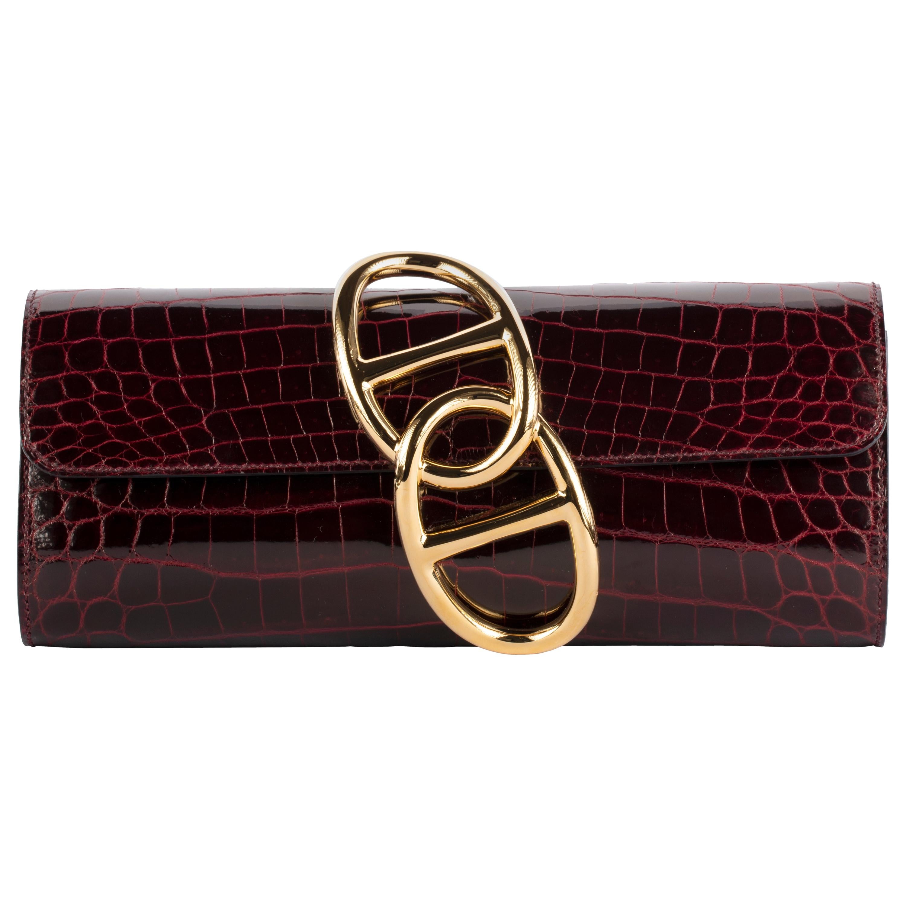 1stdibs Exclusive Hermes Egee Bordeaux Shiny Niloticus Gold Hardware