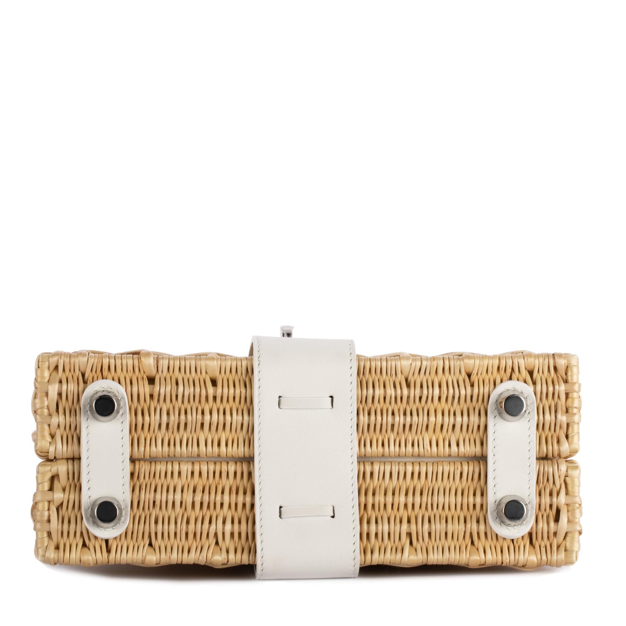 1stdibs Exklusive Hermès Kelly Mini Picknick Weiß Swift Leder Palladium 1