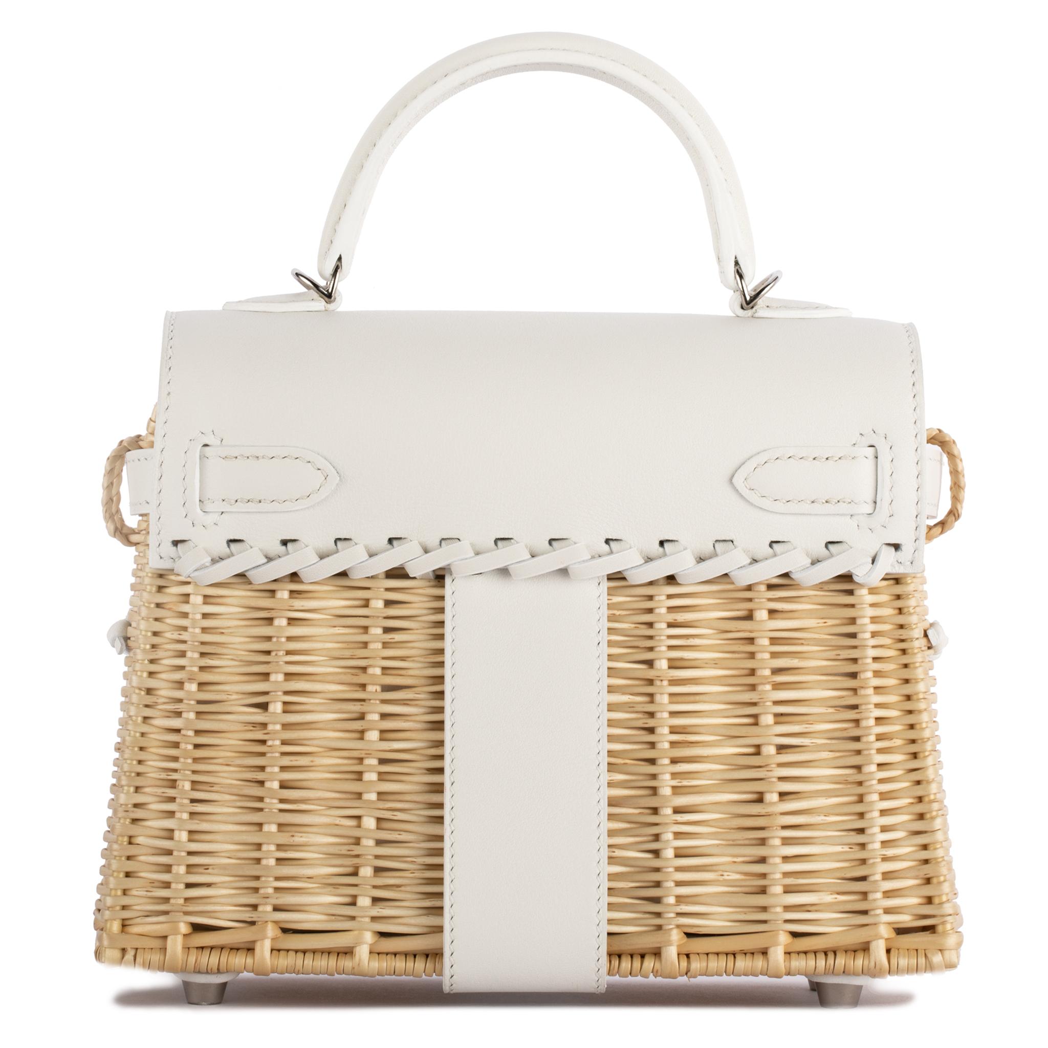 1stdibs Exclusive Hermès Kelly Mini Picnic White Swift Leather Palladium In New Condition In Sydney, New South Wales