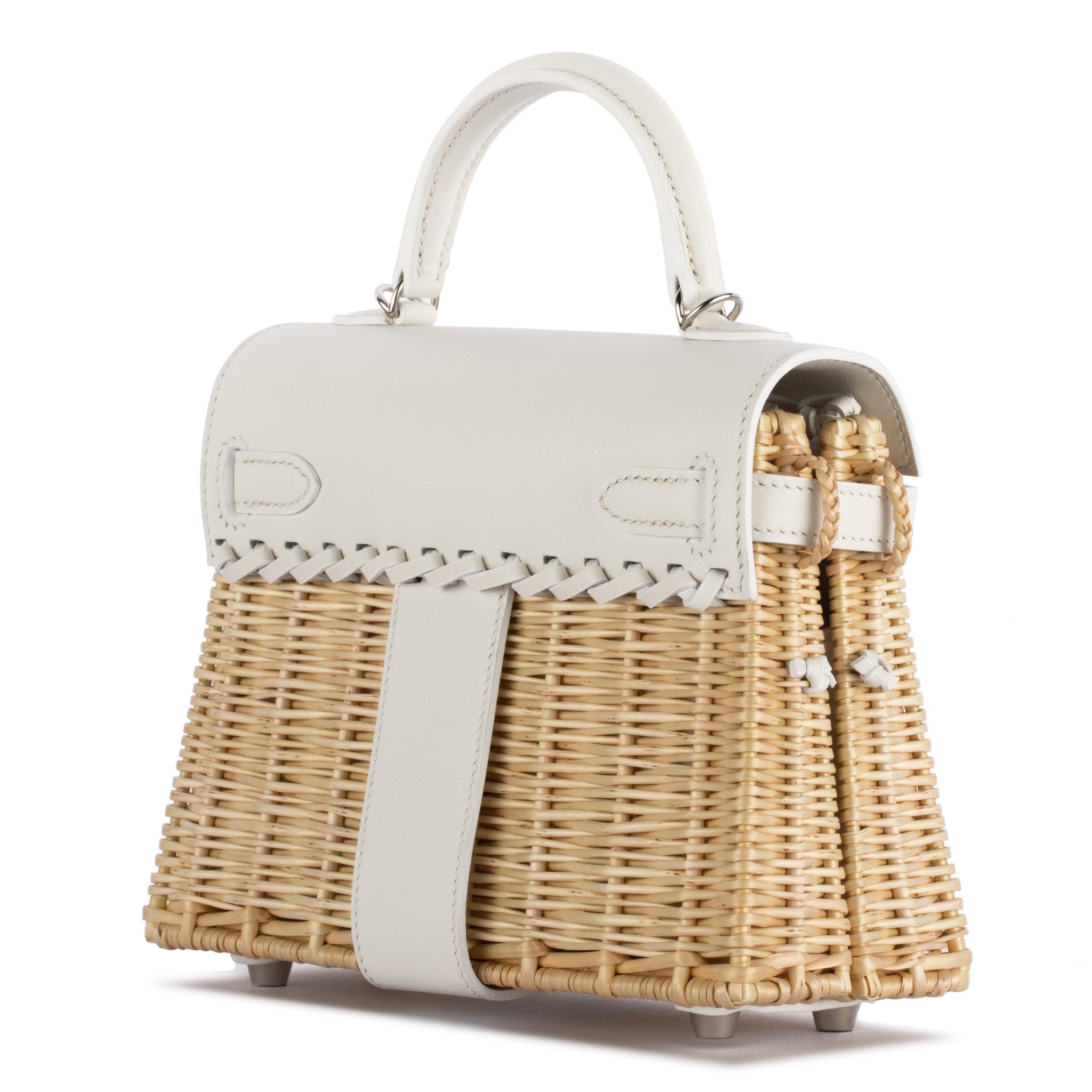 1stdibs Exclusive Hermès Kelly Mini Picnic White Swift Leather Palladium 1