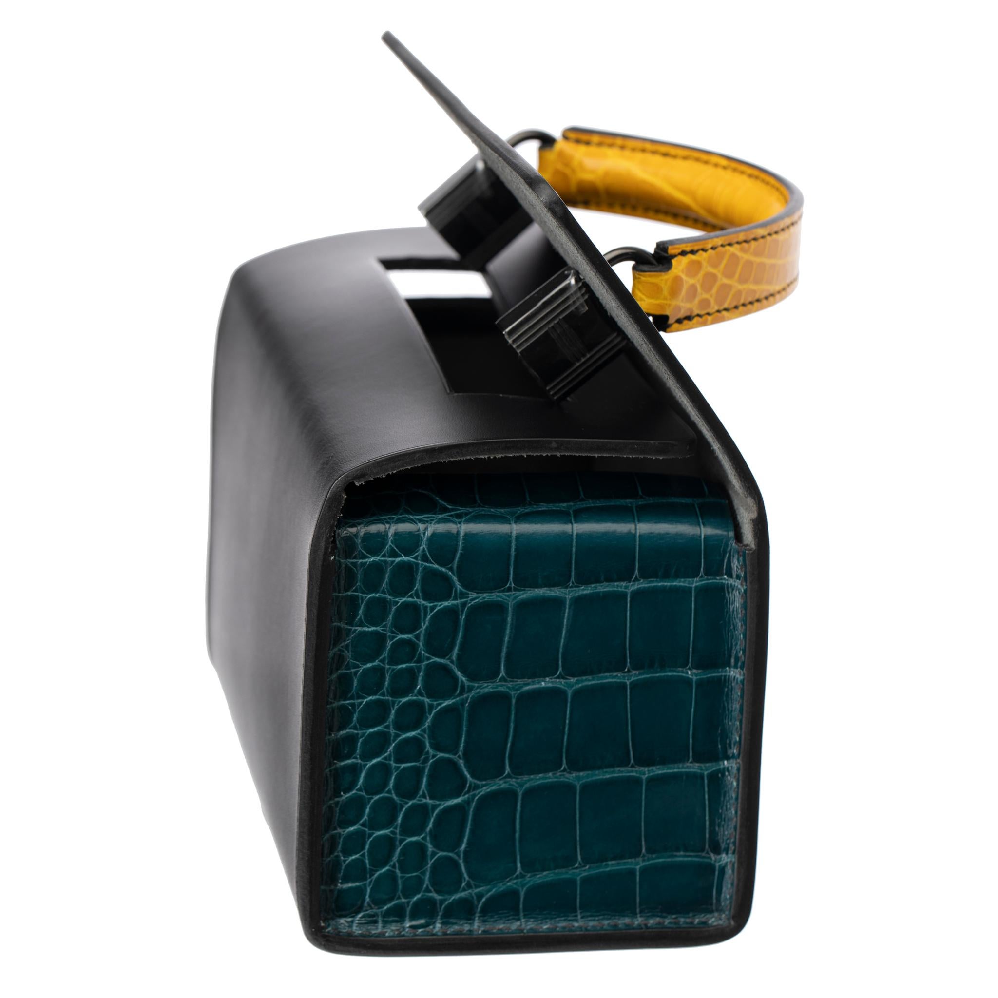 Hermès Petit H Multi Color Mini Rectangle Bag So Black en vente 6