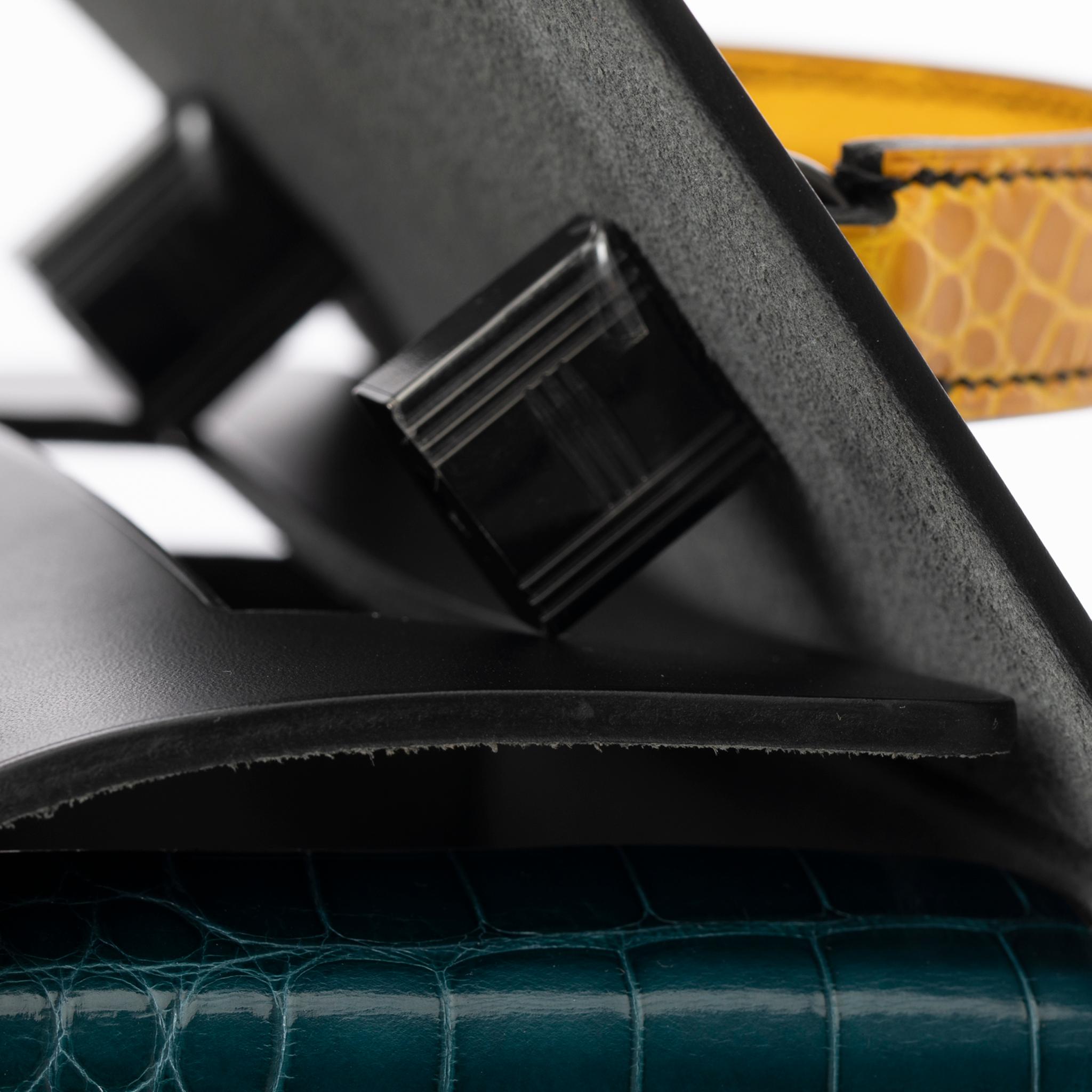 Hermès Petit H Multi Color Mini Rectangle Bag So Black en vente 7