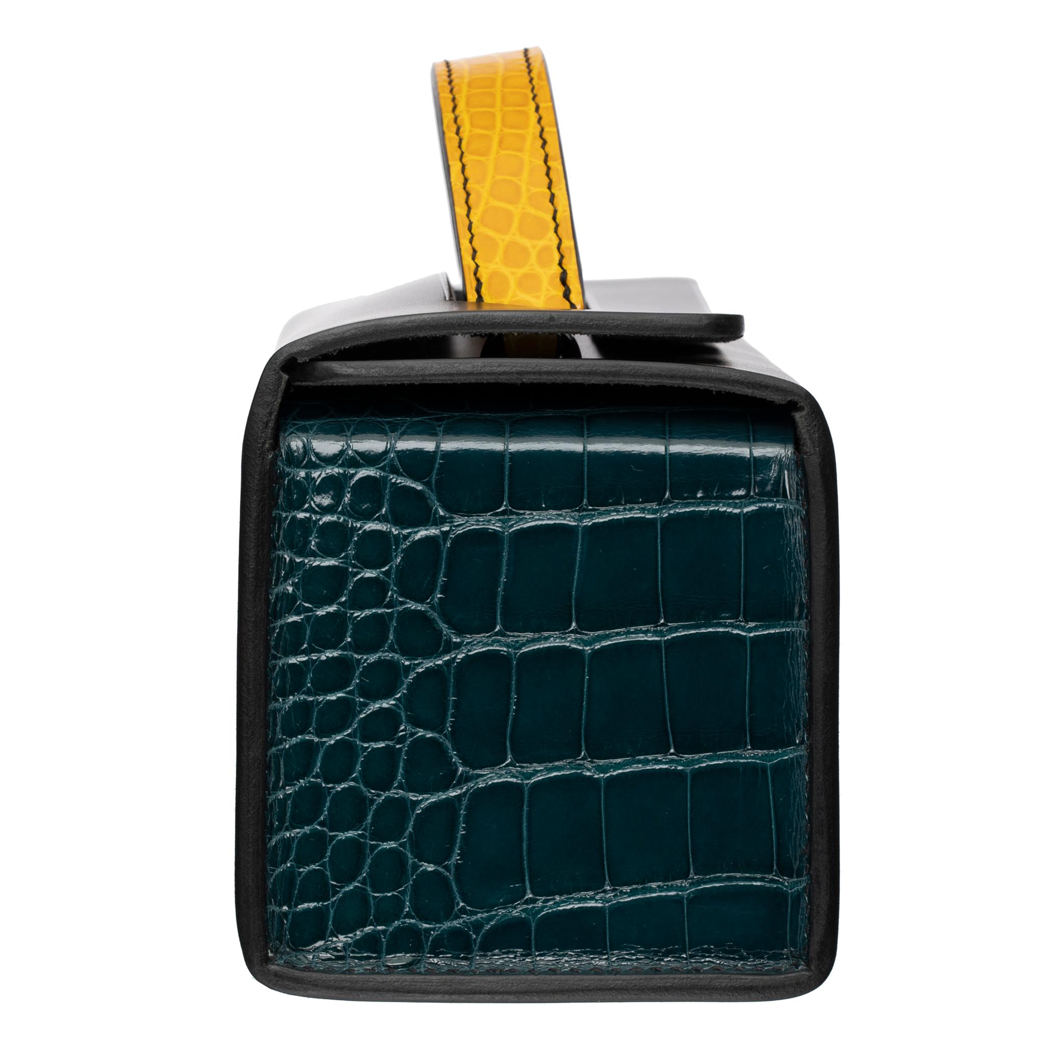 Hermès Petit H Multi Color Mini Rectangle Bag So Black en vente 12
