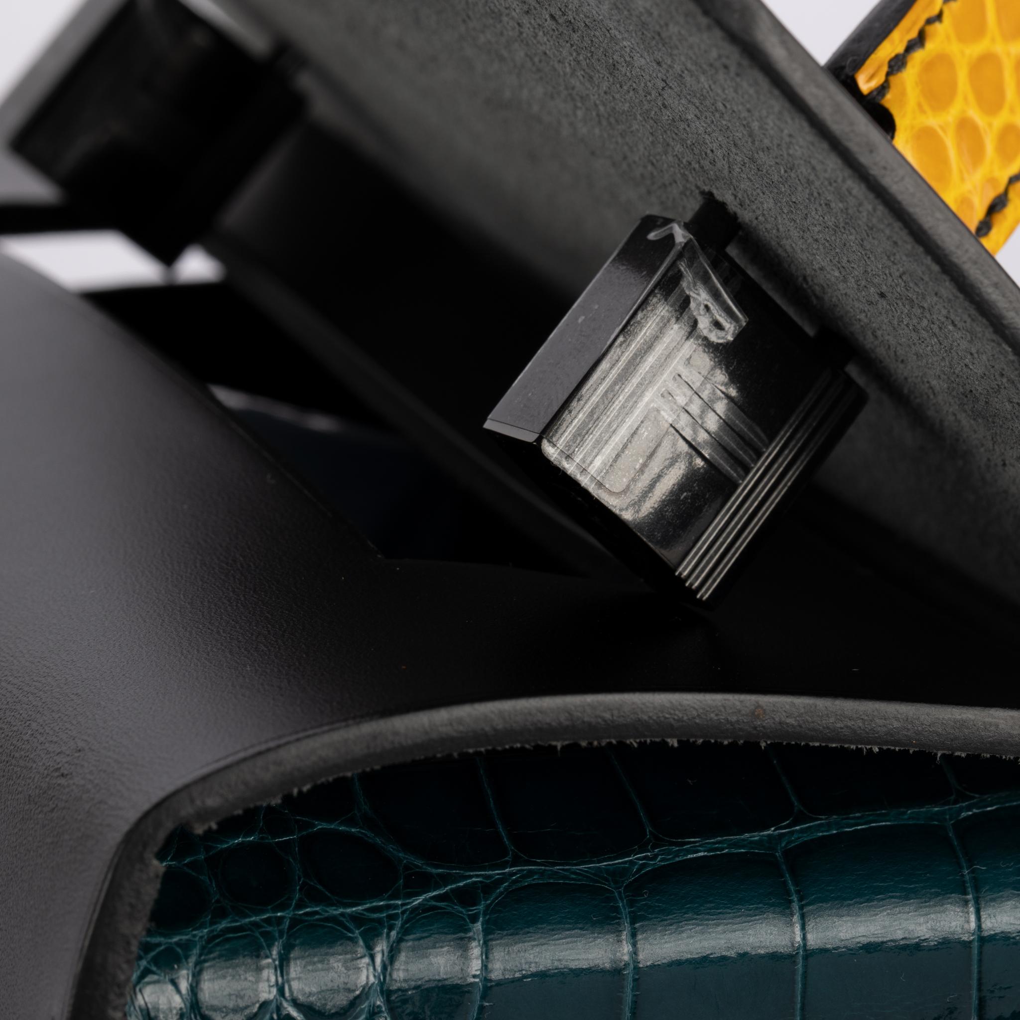 Hermès Petit H Multi Color Mini Rectangle Bag So Black en vente 4
